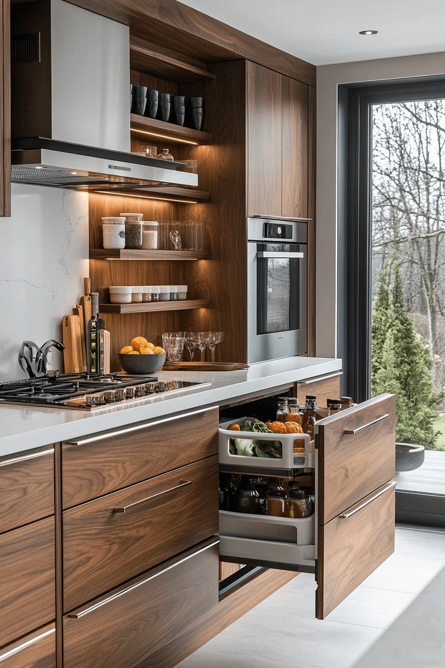 Organized kitchen storage bins
