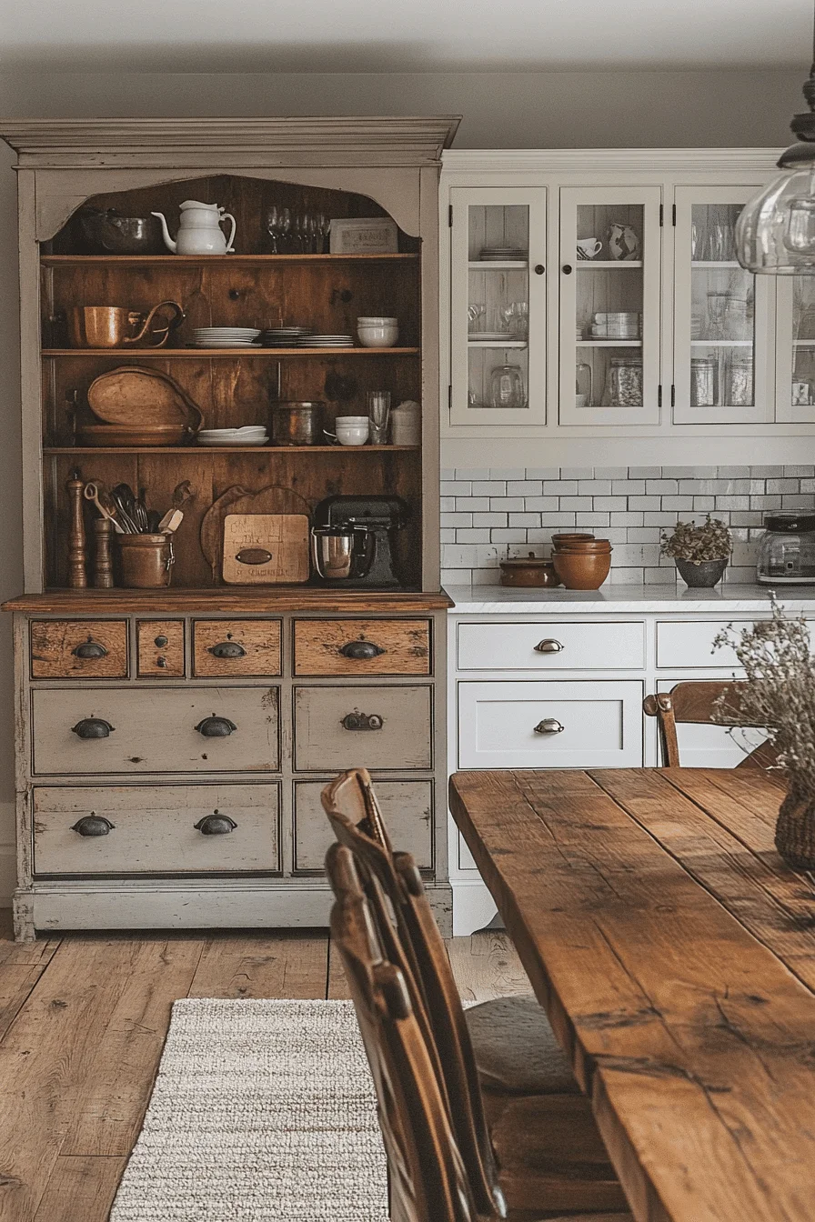 Vintage kitchen clock and scale