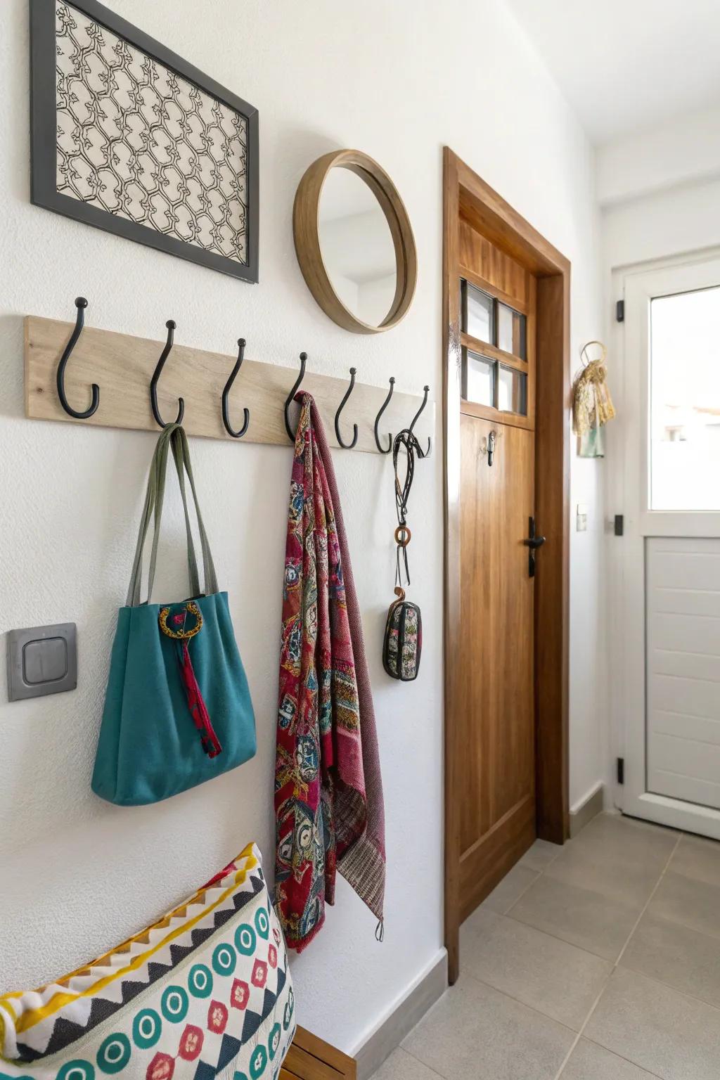 Decorative hooks for damage-free organization