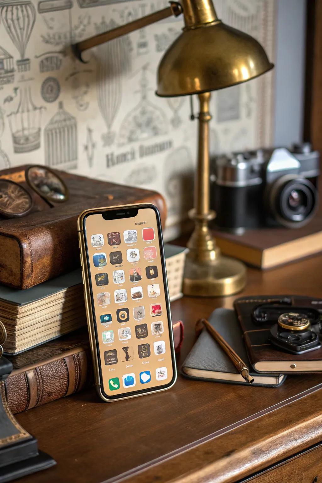 Vintage themes add character and nostalgia to your home screen.