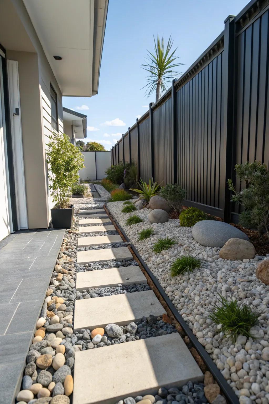 Decorative stones adding natural texture to a garden