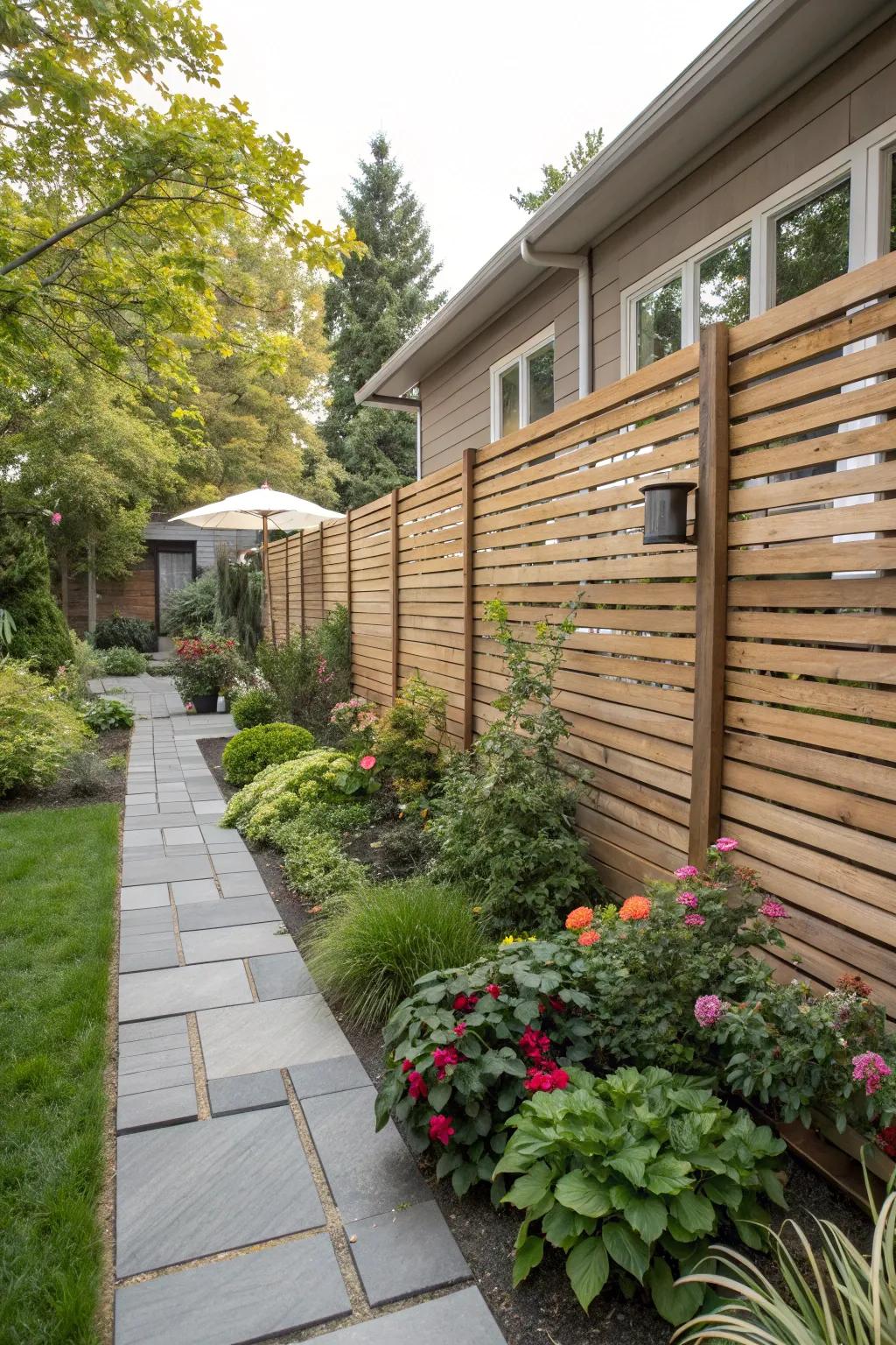 Modern fencing adding privacy and elegance