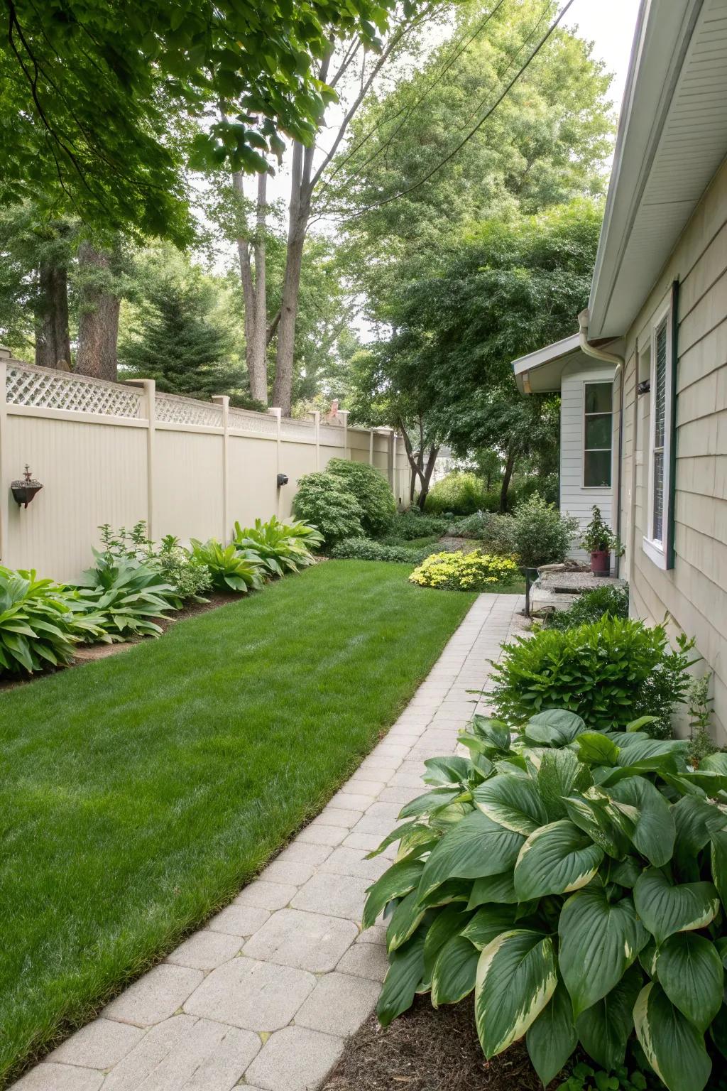 Neutral tones creating a calm and cohesive garden design
