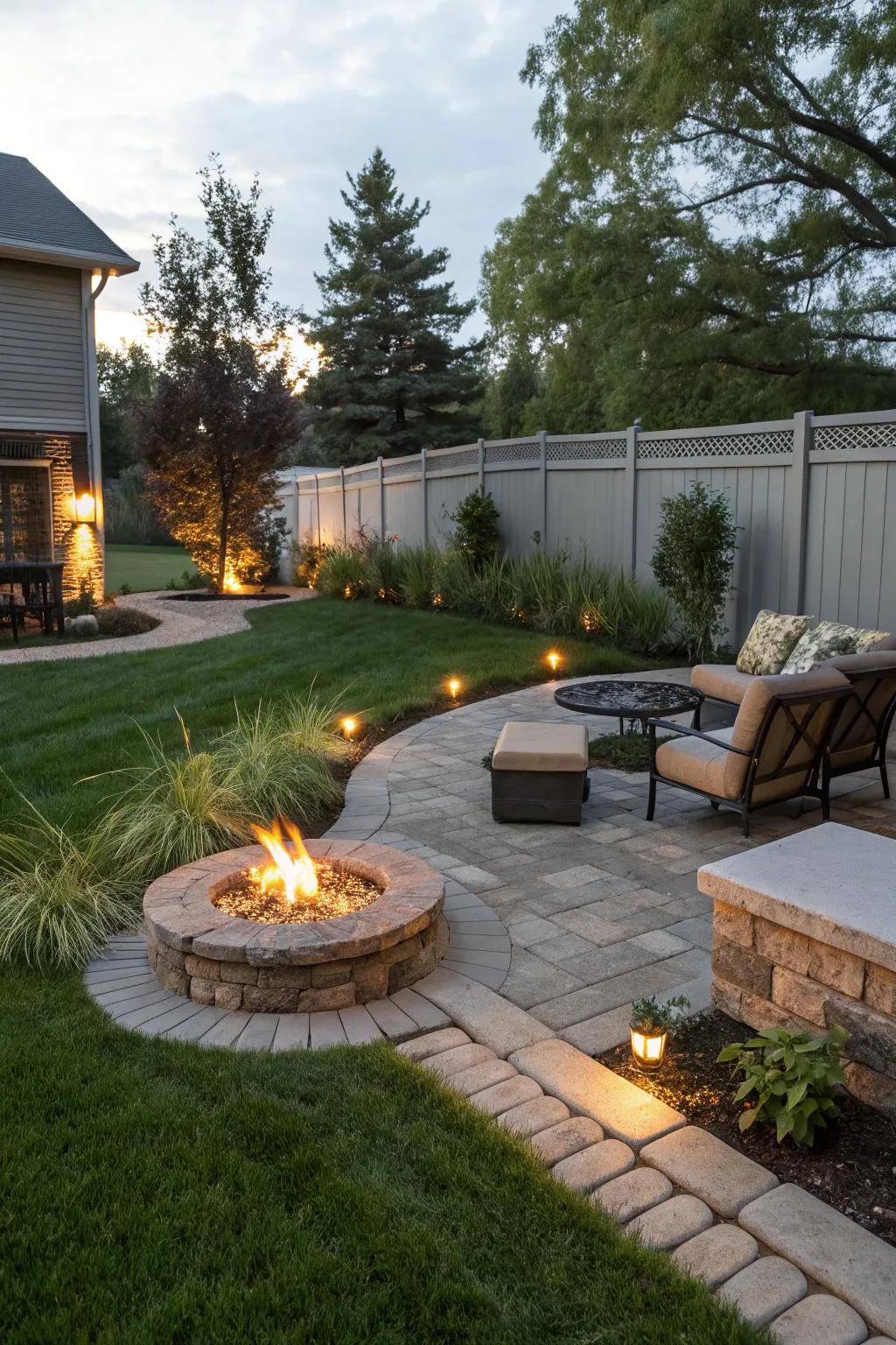 Fire feature creating a cozy outdoor atmosphere