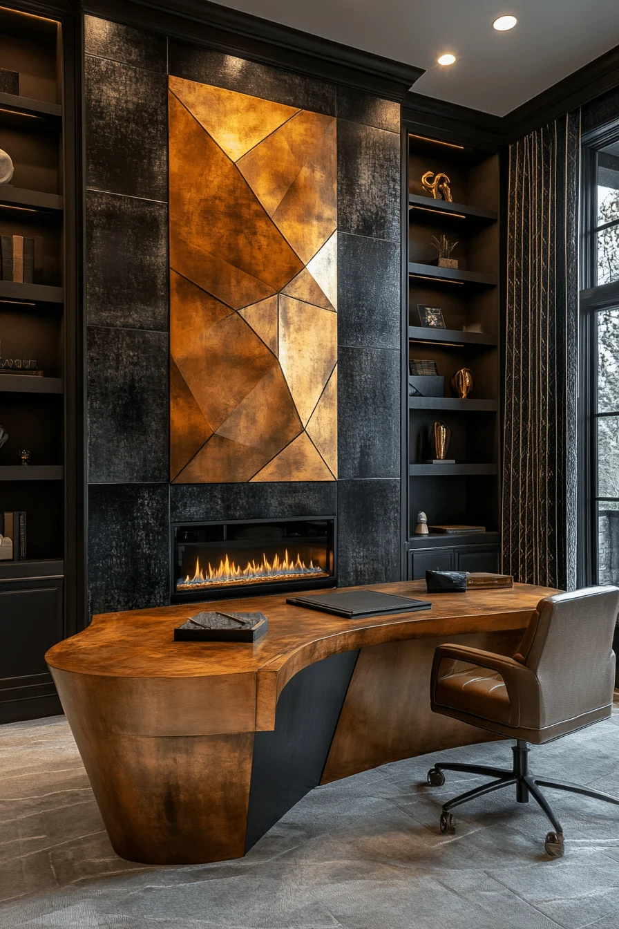 Geometric fireplace design