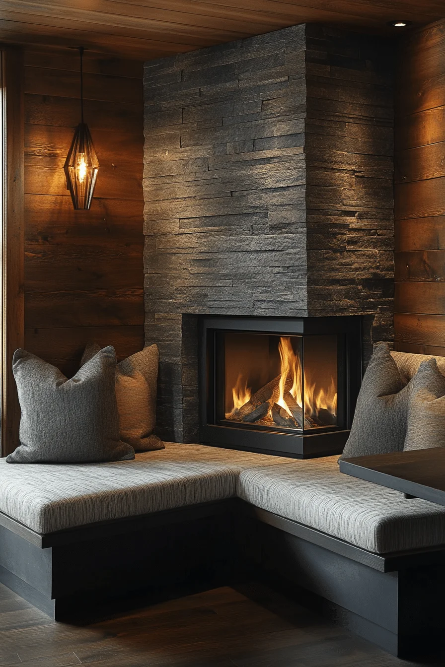 Corner fireplace