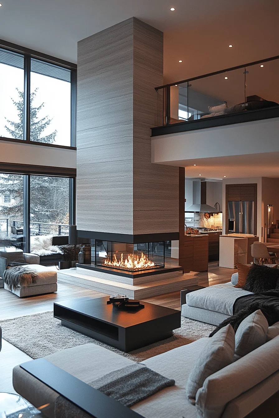 Double-sided fireplace