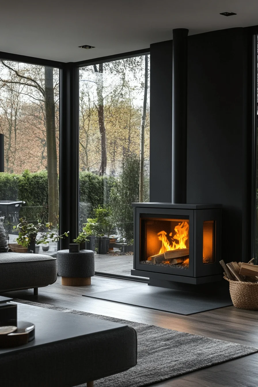 Eco-friendly wood burning fireplace