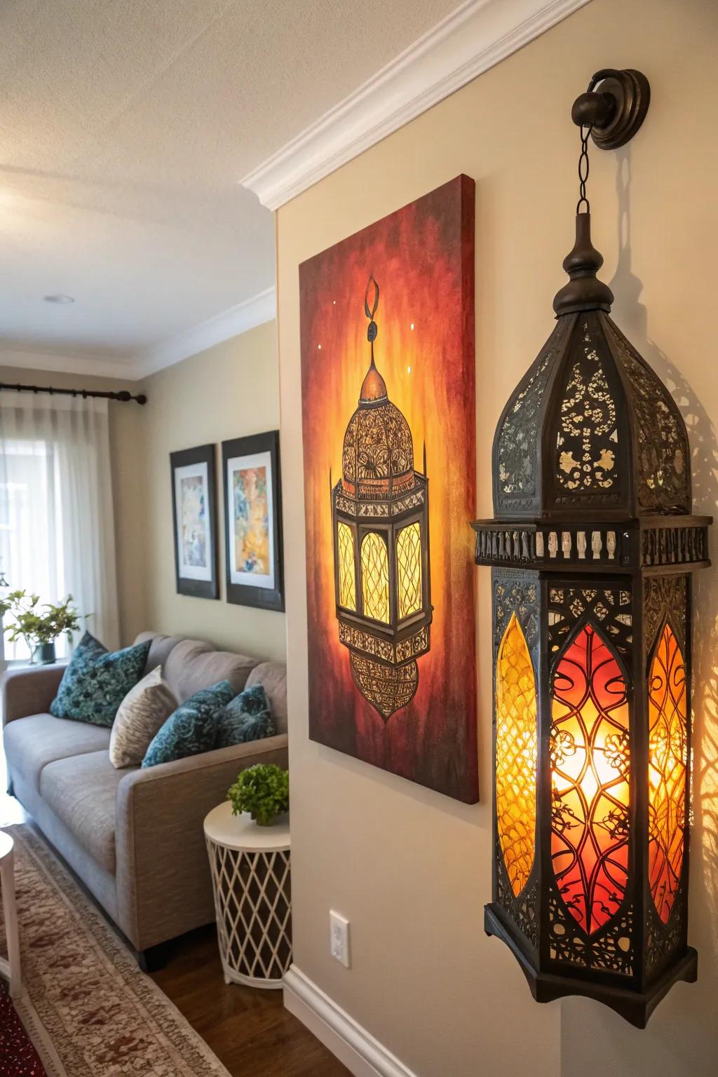 Islamic lantern art radiates warmth and hospitality.