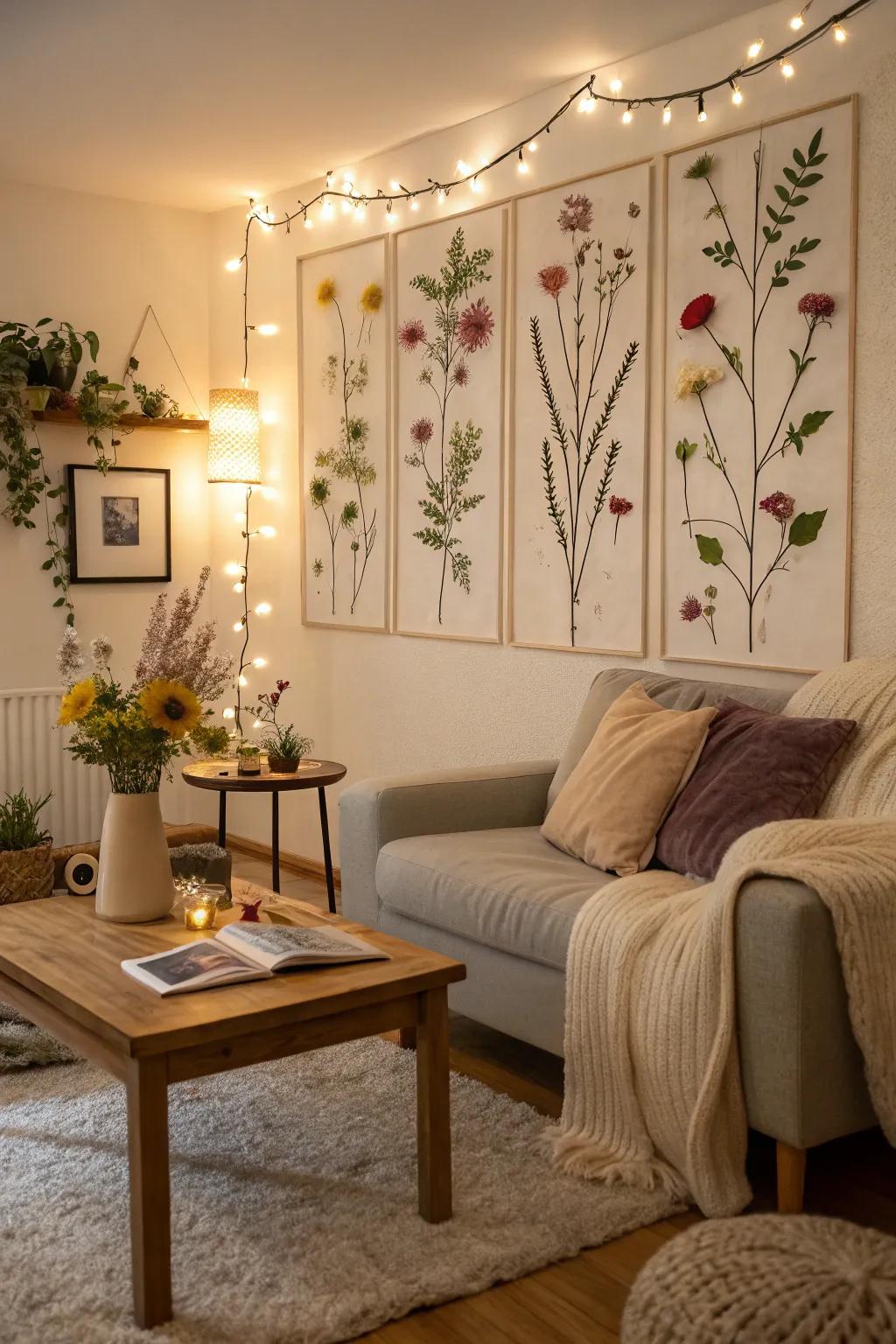 Add character to your walls with handmade floral art.