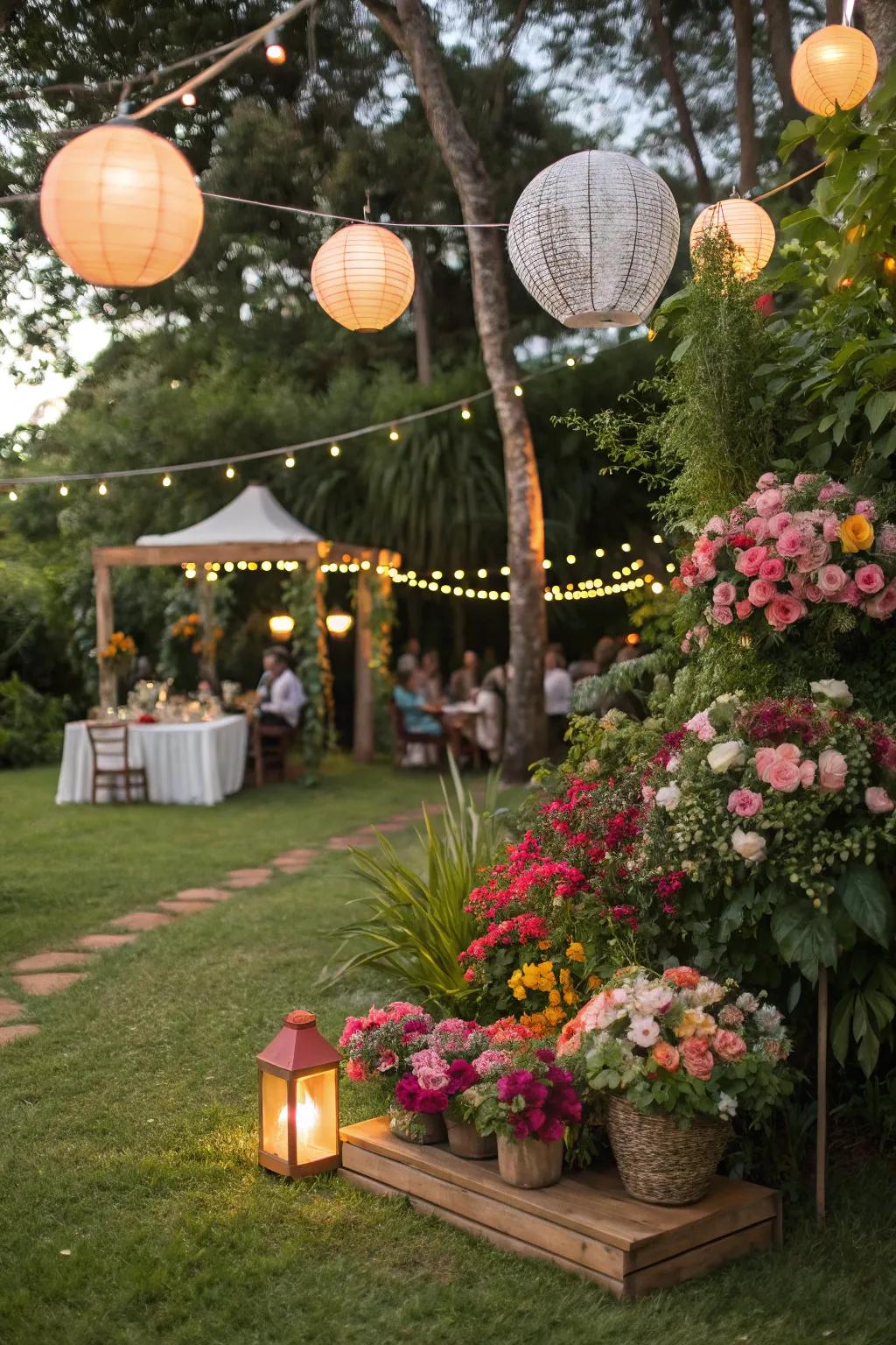 Bring your garden to life with a floral-themed outdoor party.