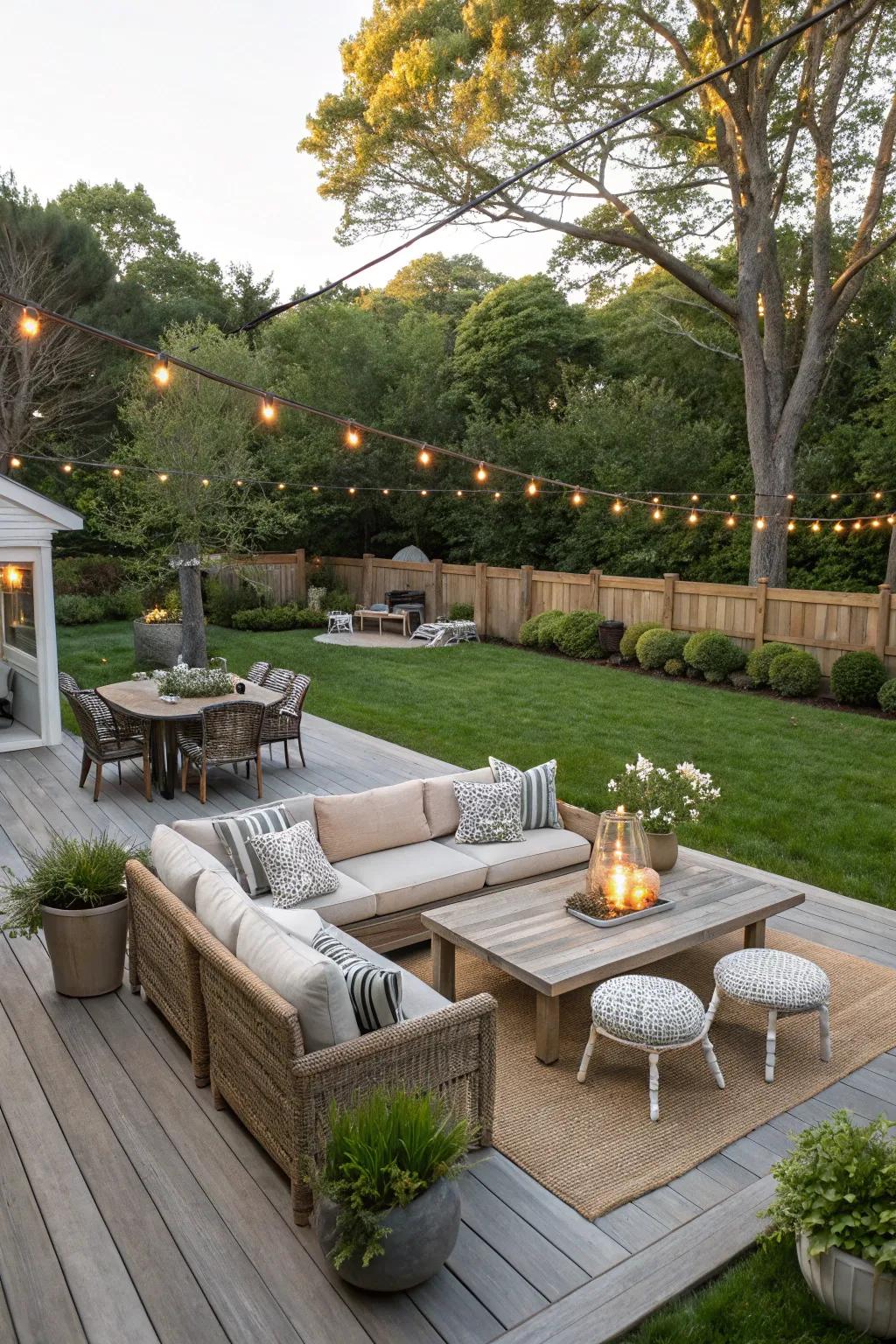 Personalized decor adds unique charm to your outdoor space.