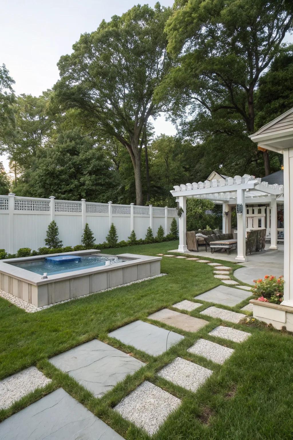 Custom outdoor features add a sophisticated touch to your backyard.