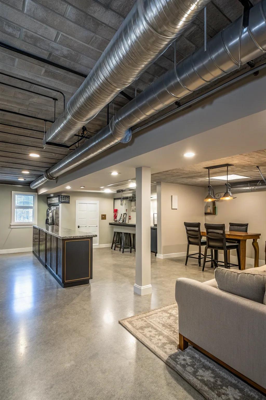 Extending HVAC systems to basements ensures consistent comfort and ventilation.