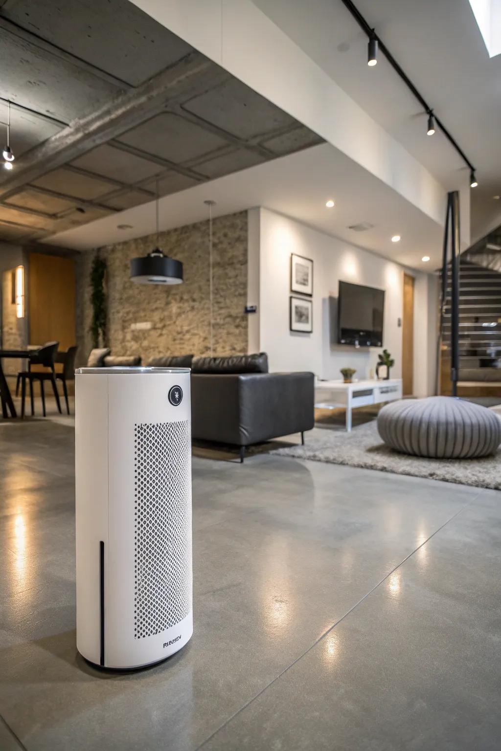 Air purifiers help keep basement air clean and free from allergens.