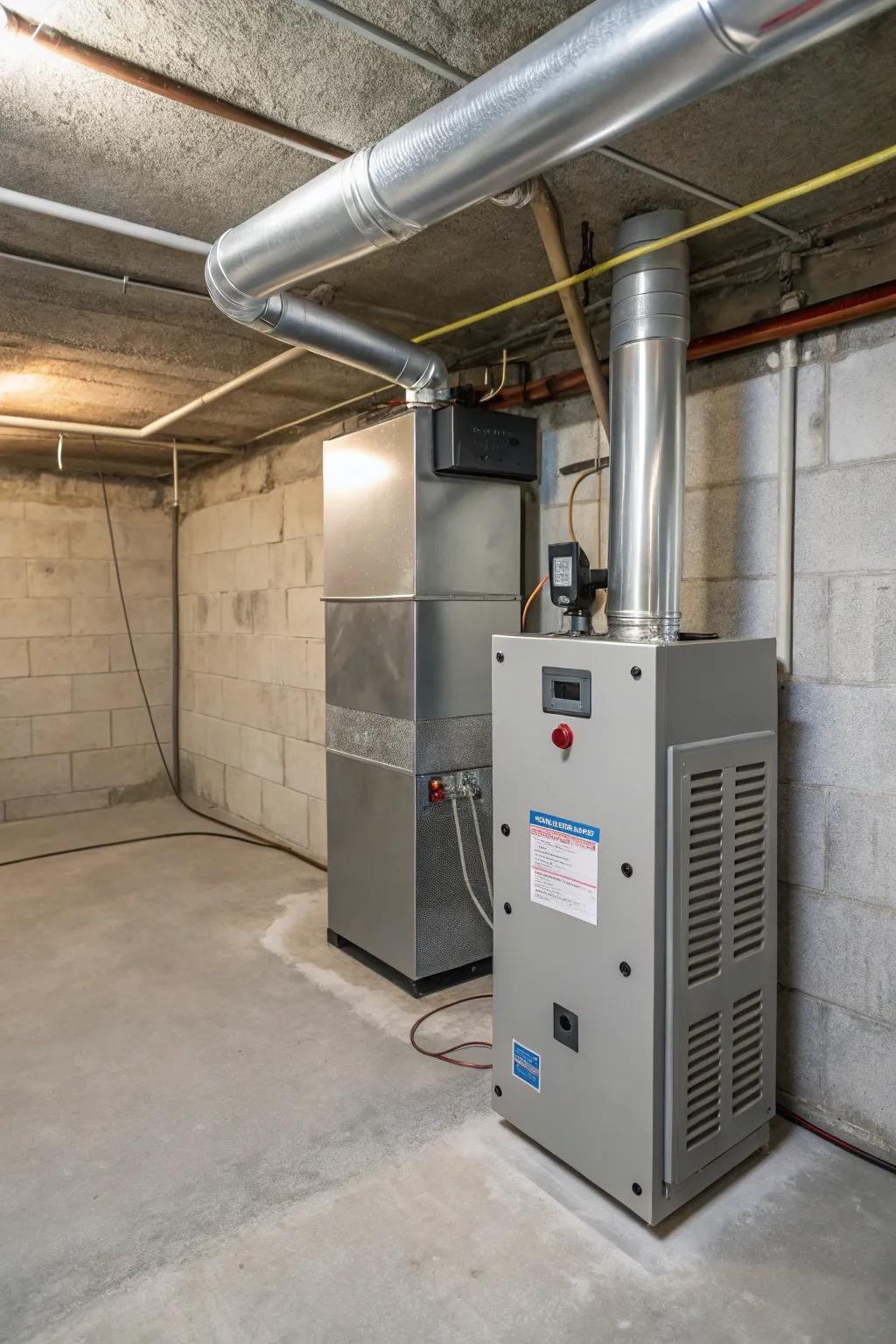 Mechanical ventilation devices effectively regulate basement air quality.