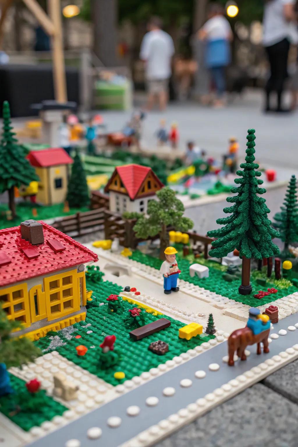 Small-scale imaginative block worlds.