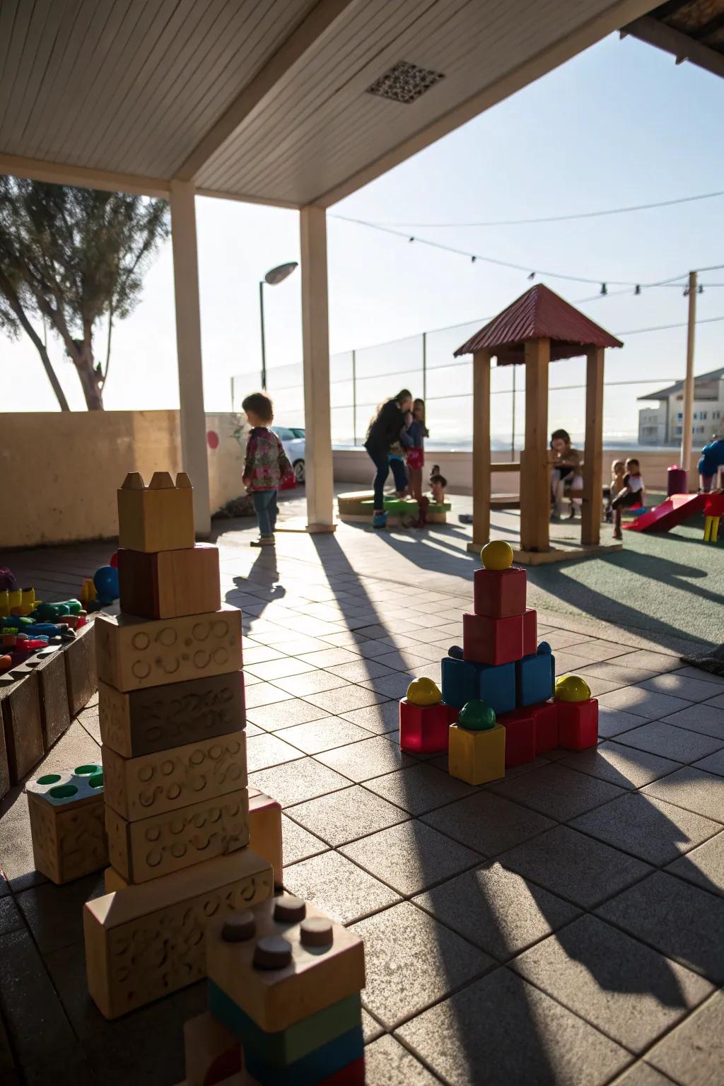 Using light to create shadows with block structures.