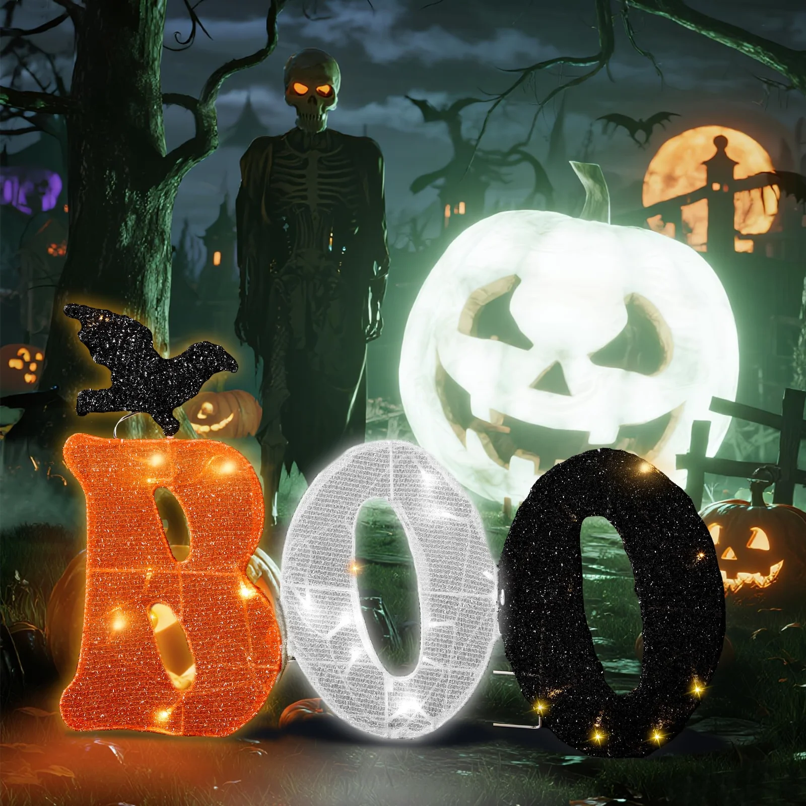 Naghdigble BOO Halloween Lights