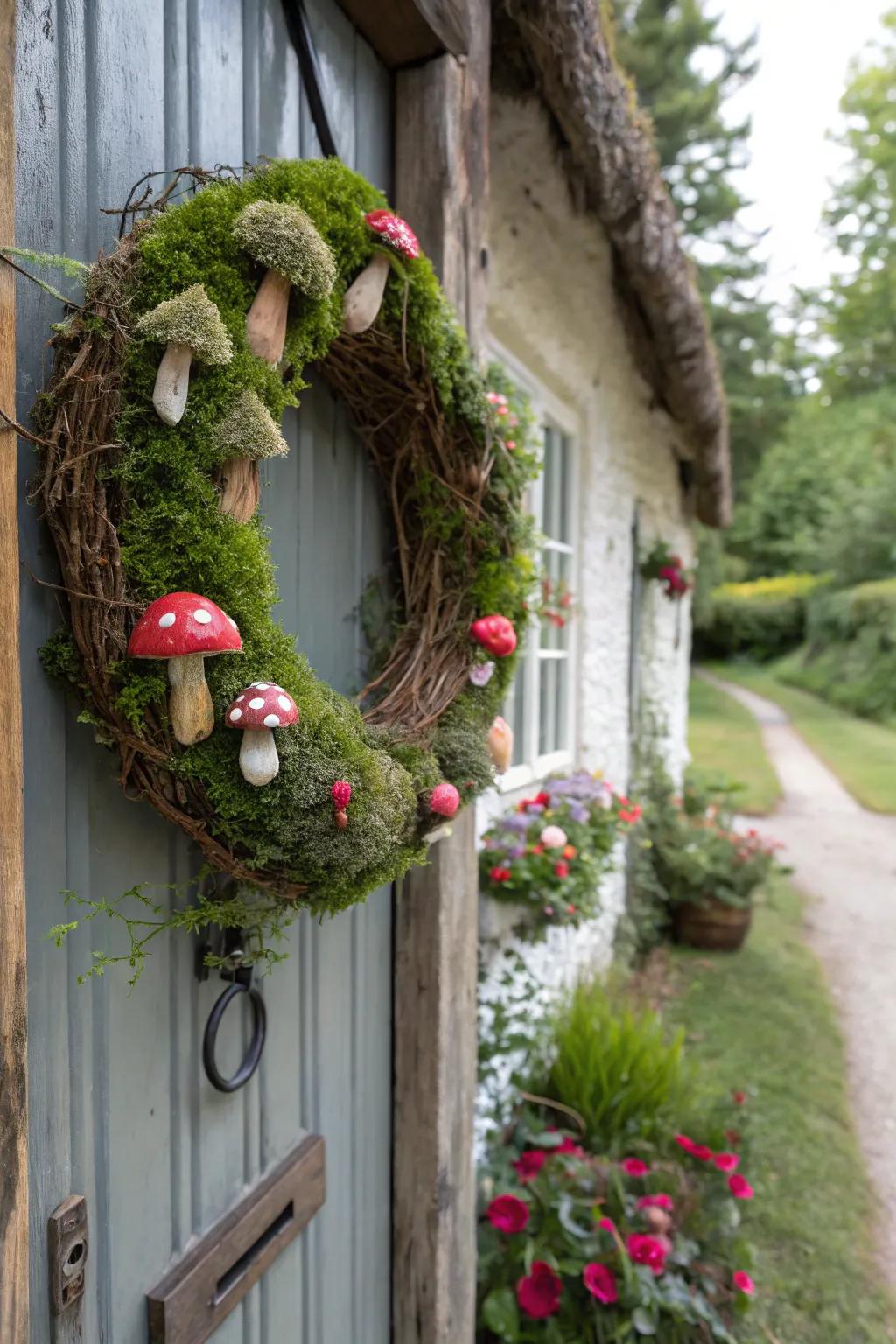 A wreath inspired by magical woodland elements.