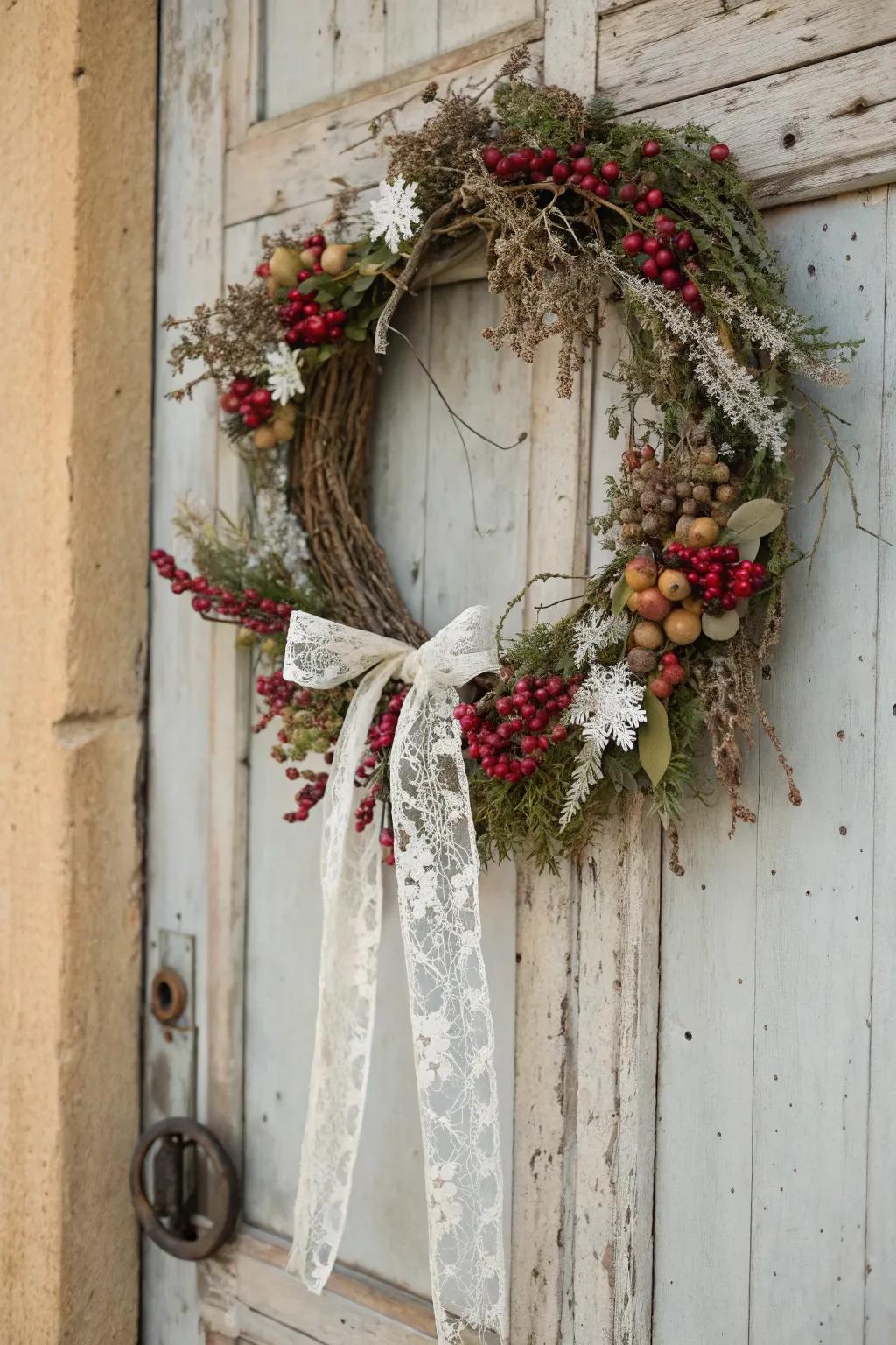 A wreath evoking classic holiday memories.