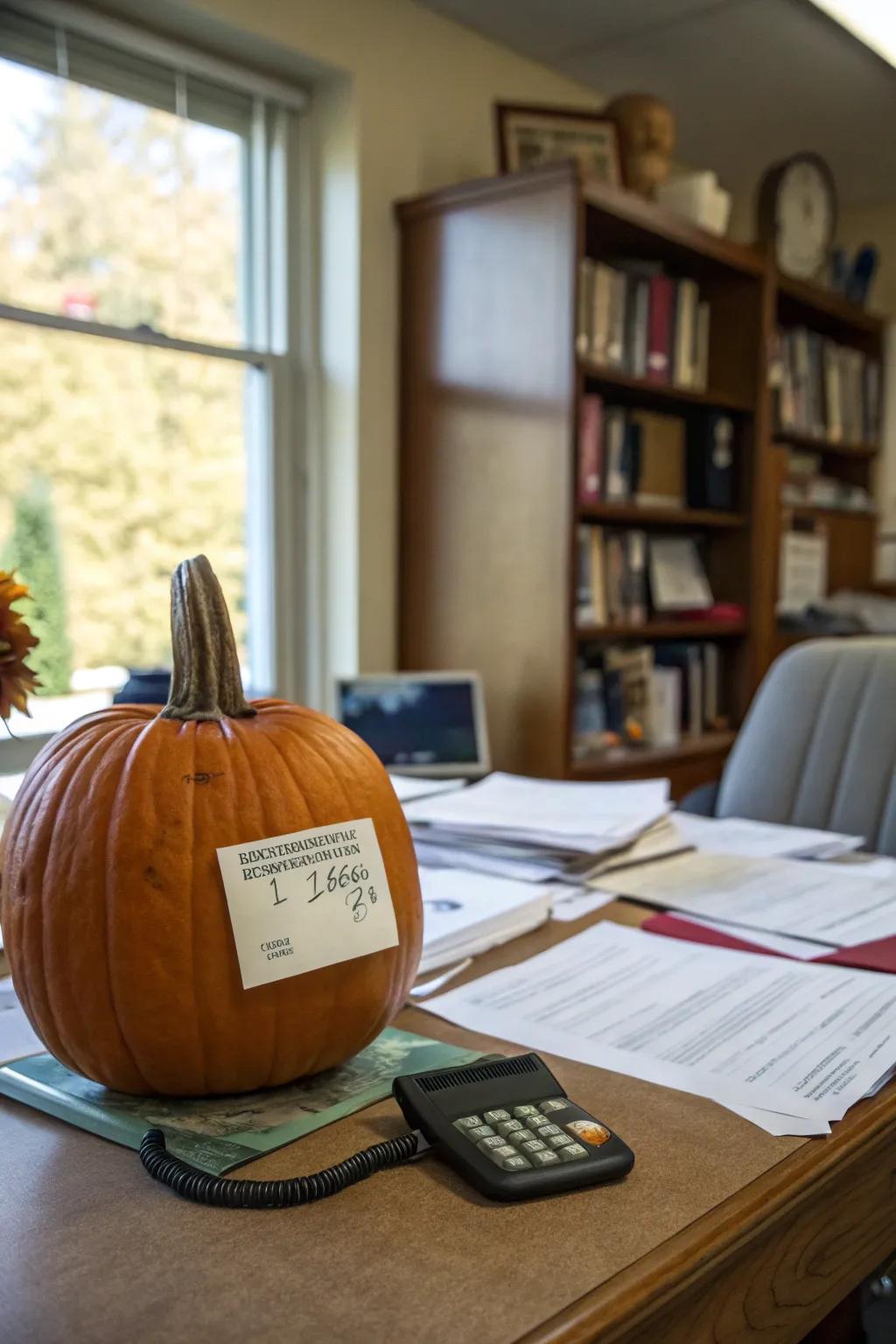 Pumpkin featuring a clever prescription label.