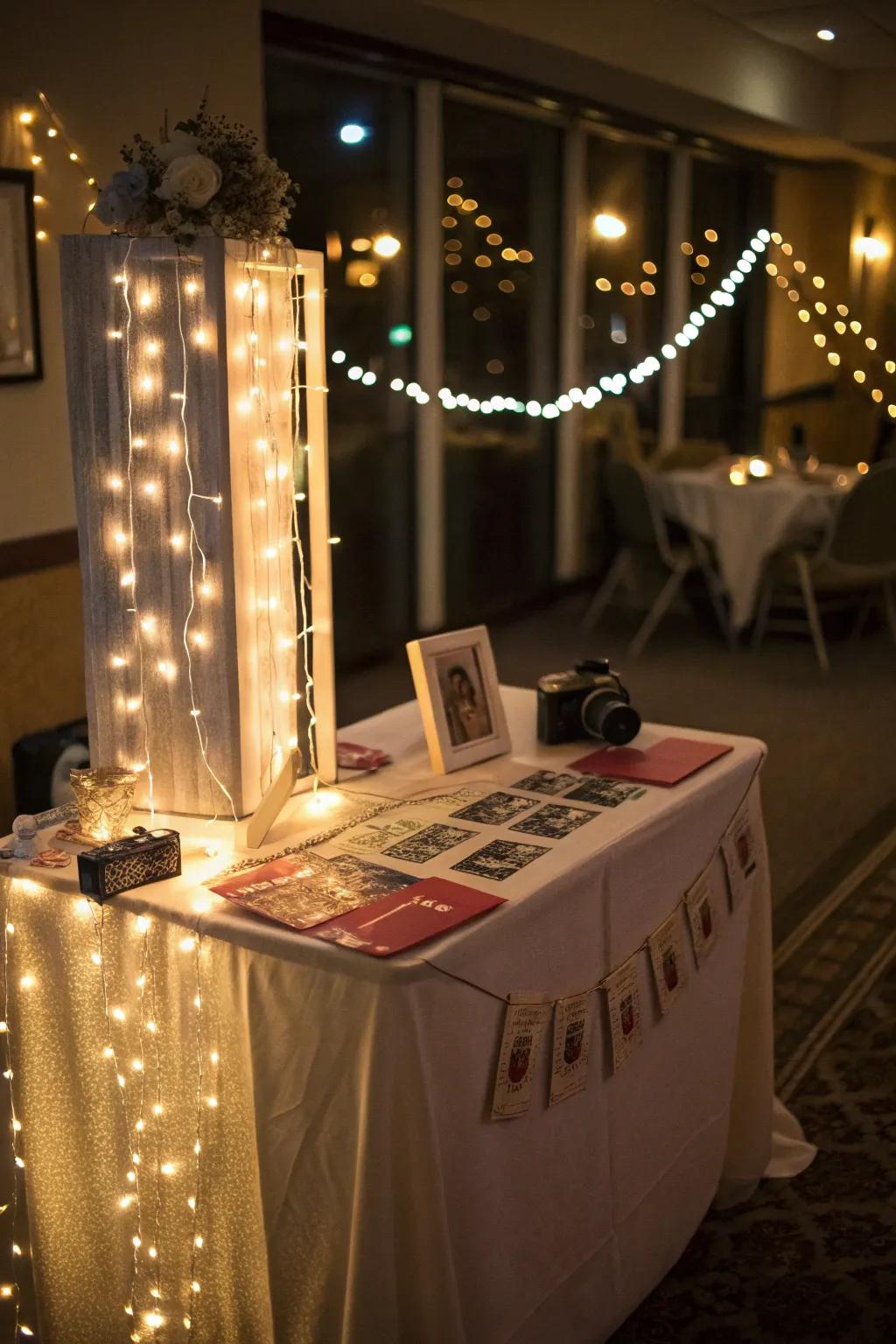 String lights add warmth and magic to your photo booth.