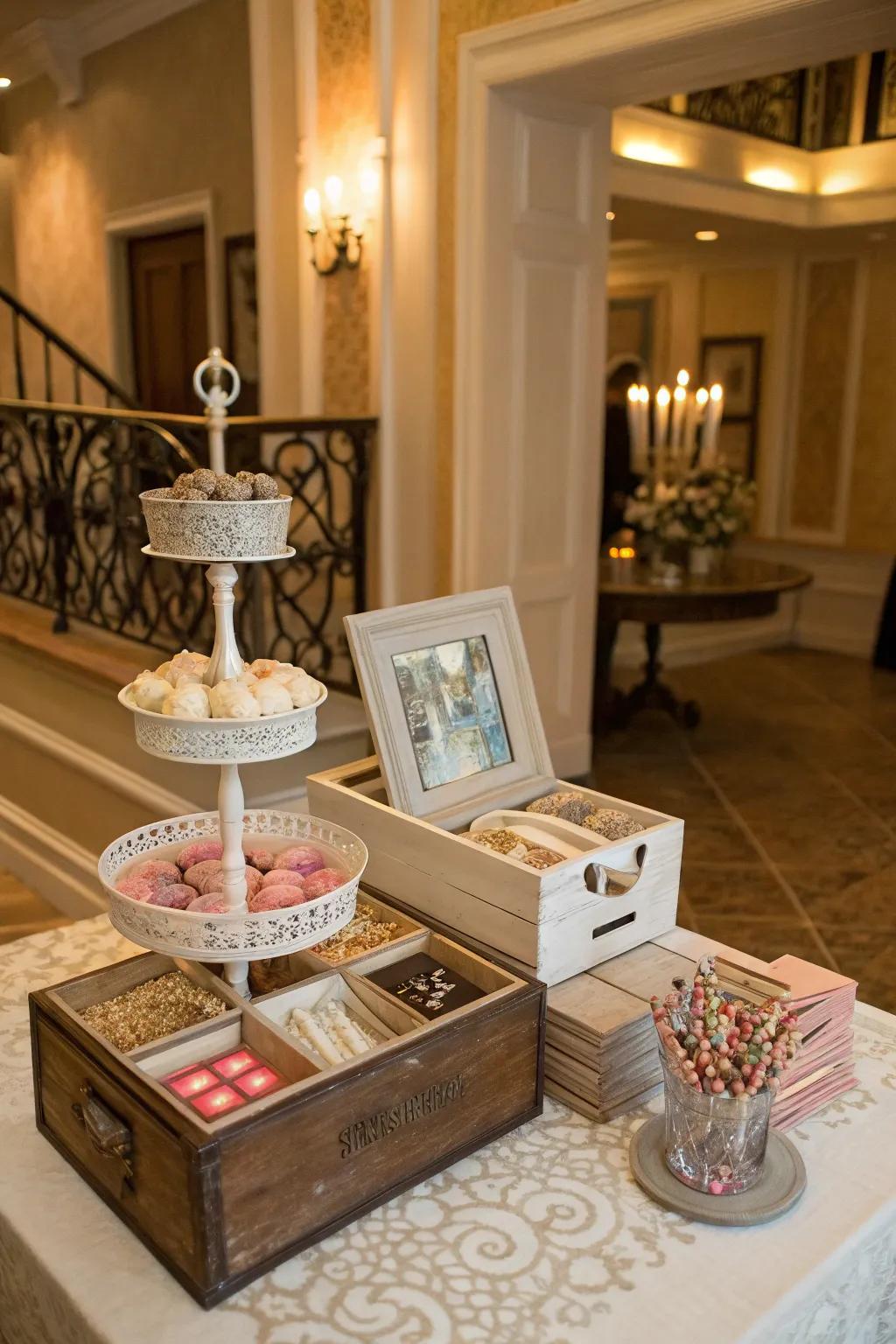 Organized displays keep your photo booth neat and attractive.