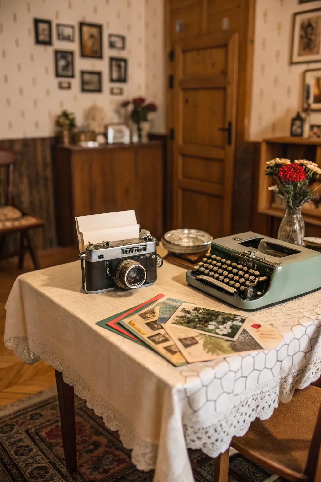 Retro decor adds warmth and character.