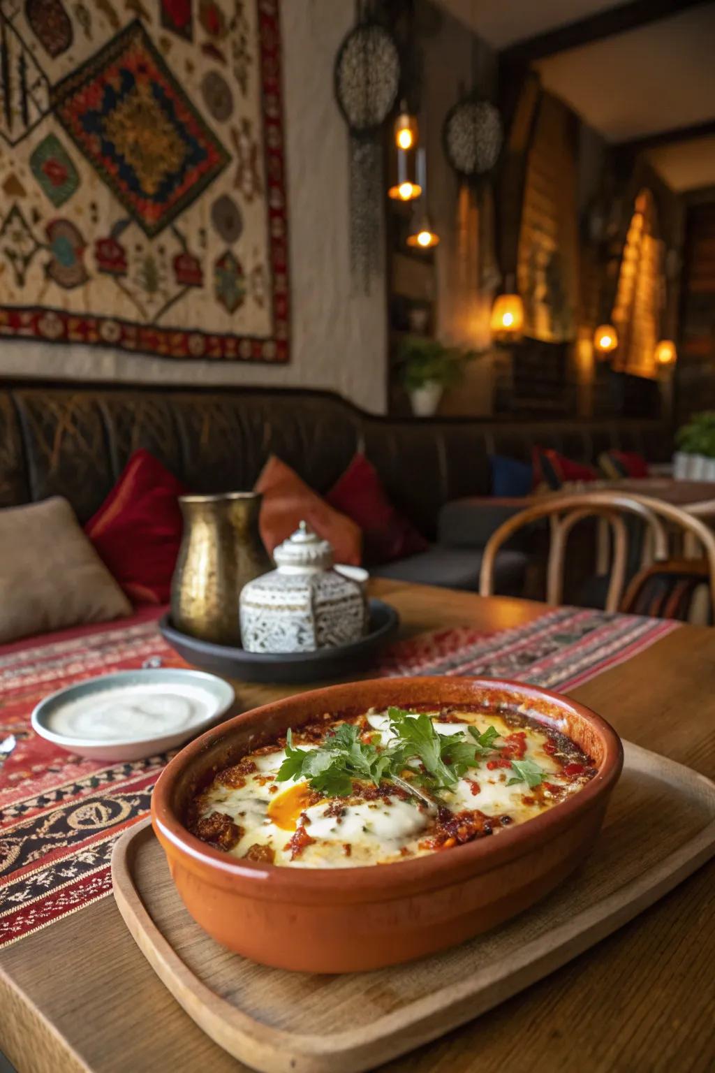 Turkish-style turkey casserole with spices and yogurt