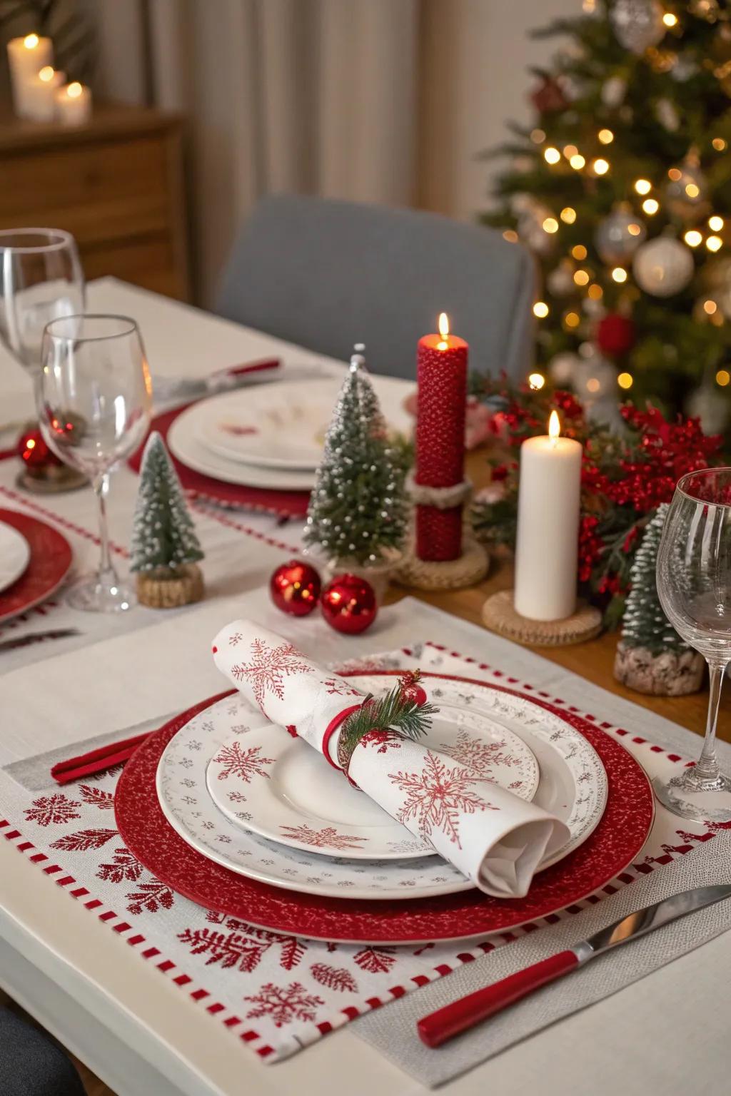 Matching decor elements enhance the festive atmosphere.