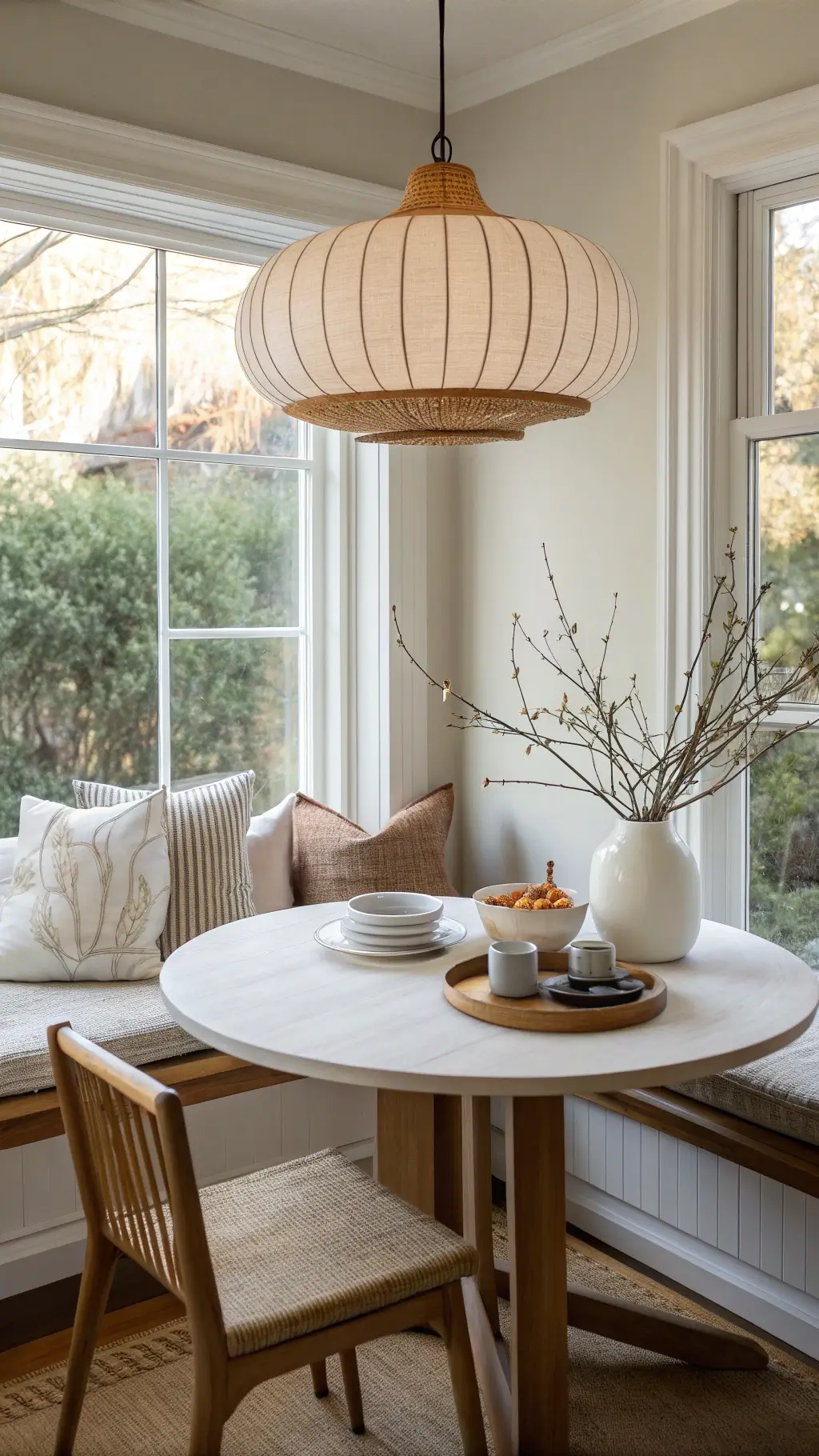 Japandi lamp creating a tranquil ambiance