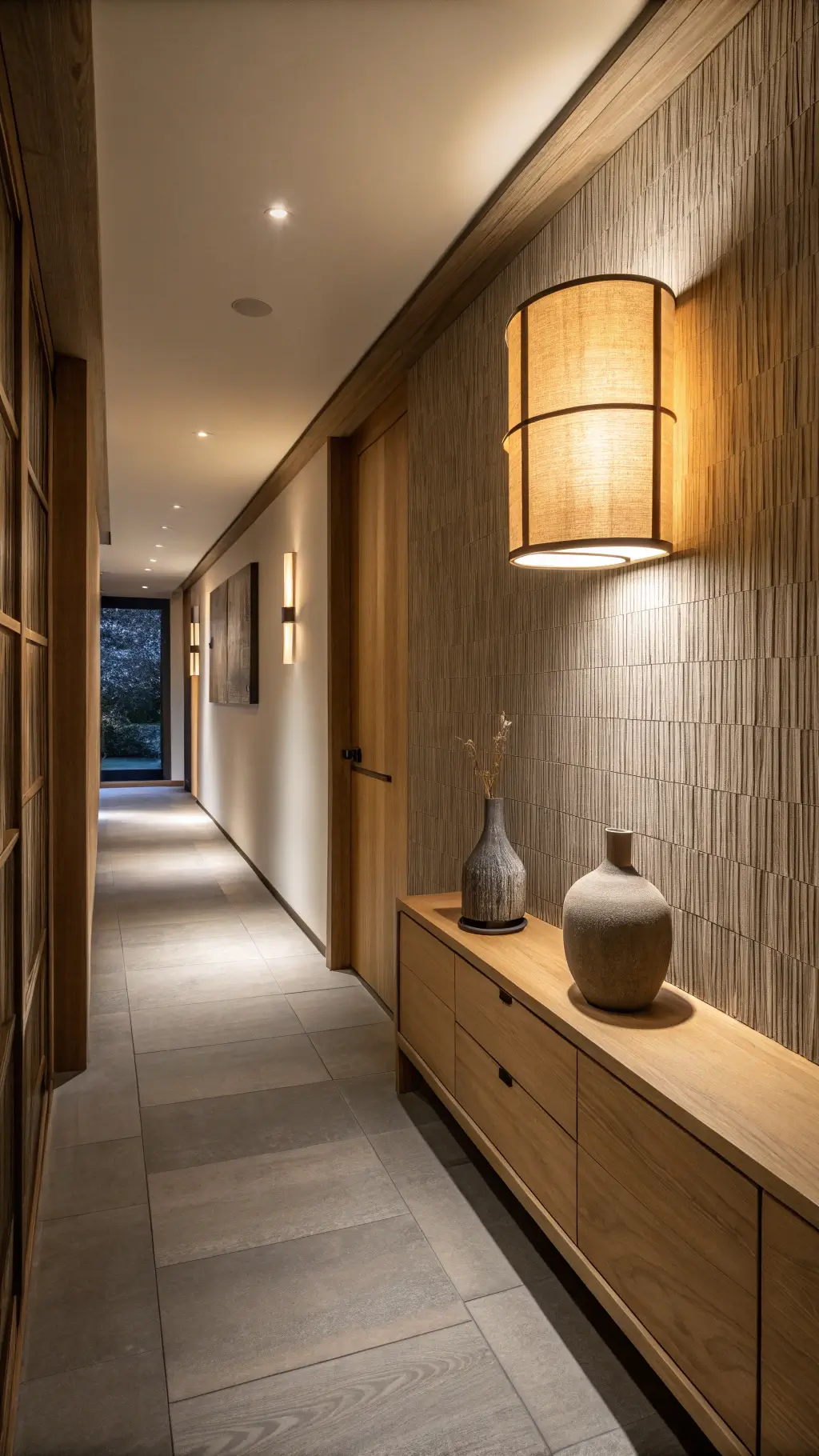 Japandi lamp with natural materials