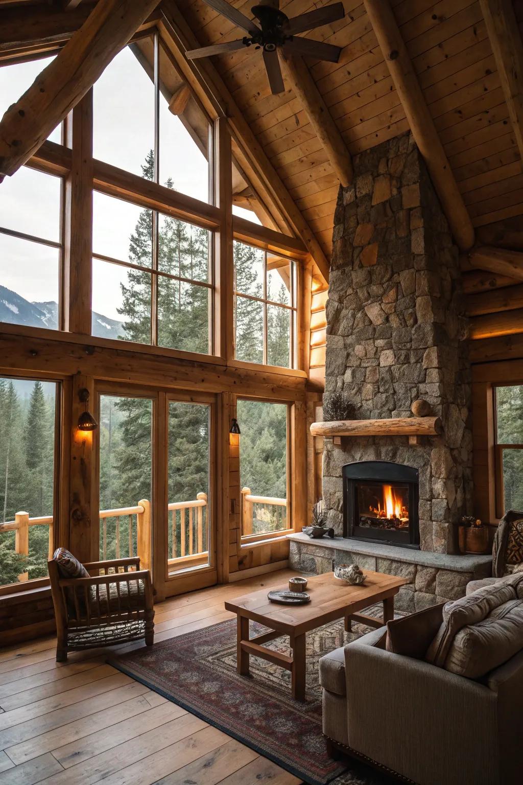 Chalet-style interior radiating rustic comfort.