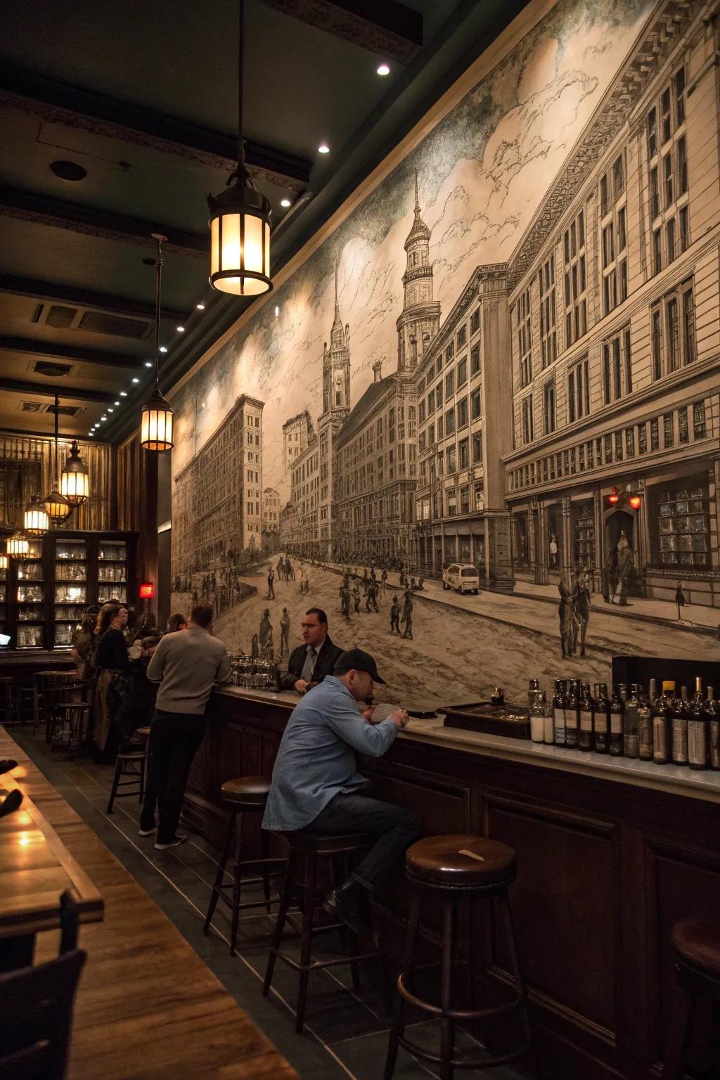 Murals narrate captivating stories that engage guests.