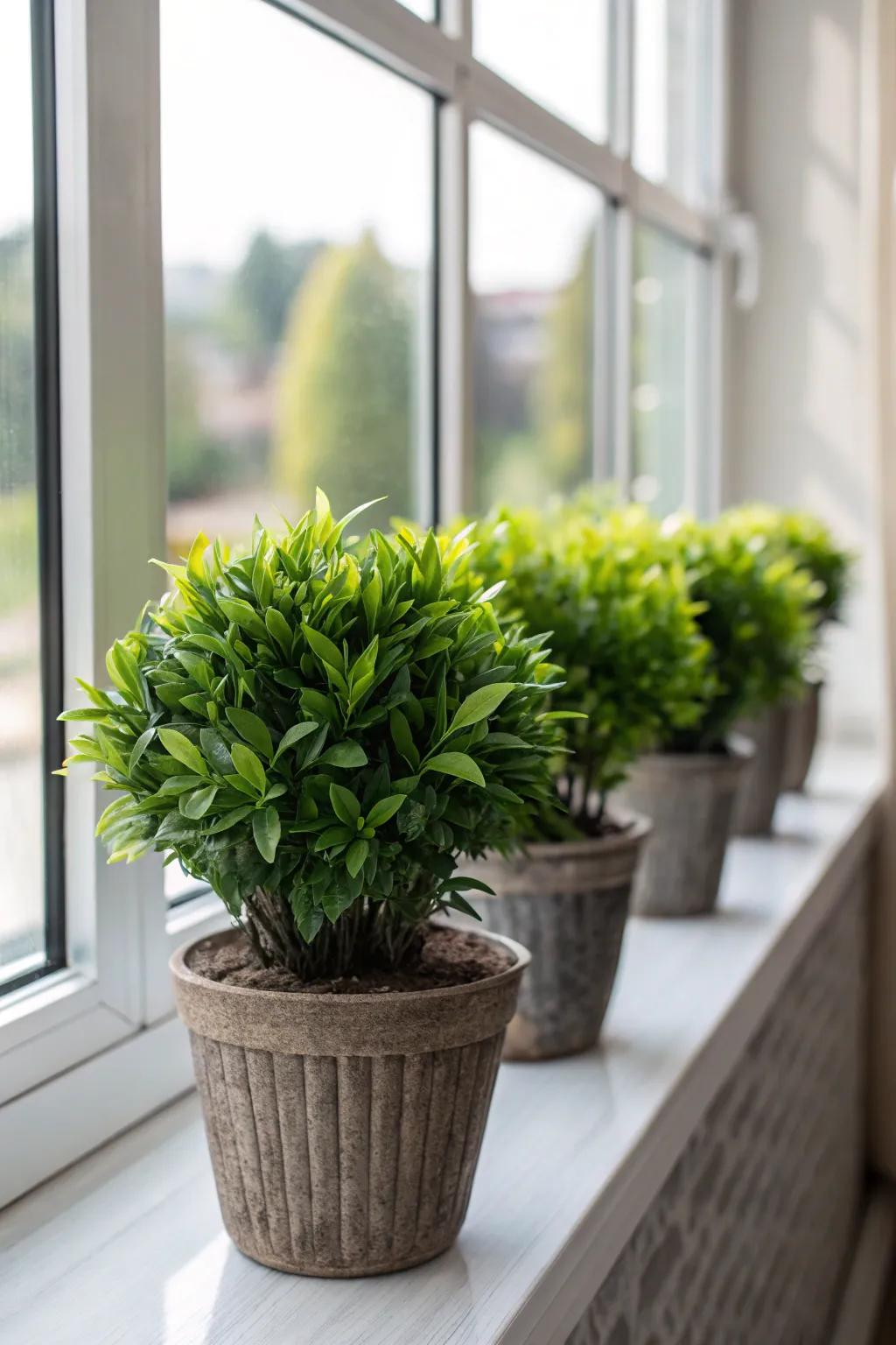 Decorative stones hiding valuables inside a plant pot.