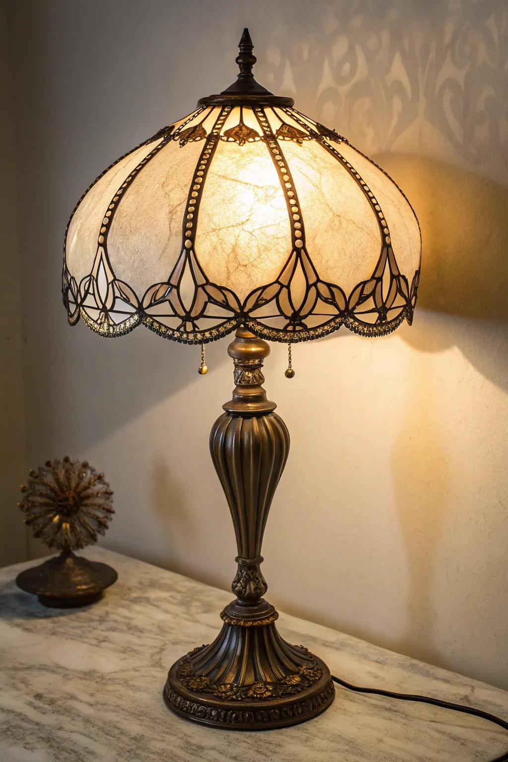A lamp base that doubles as a secret safe.