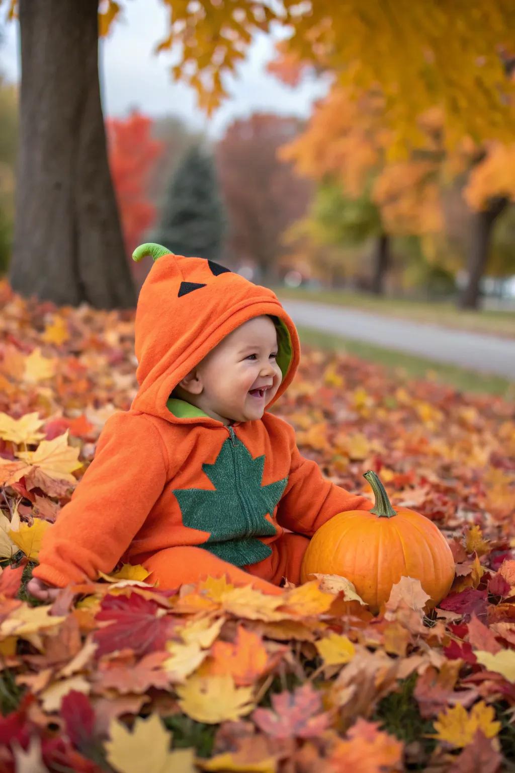 A timeless pumpkin costume perfect for your baby's first Halloween.