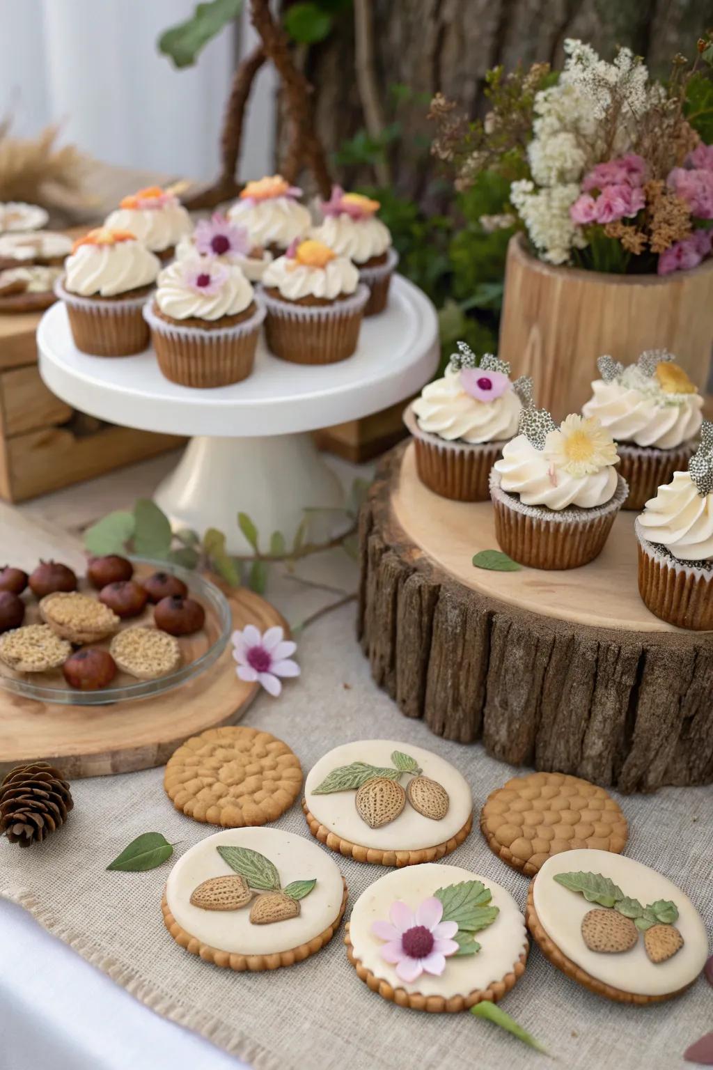 Nature-themed desserts that please the palate.