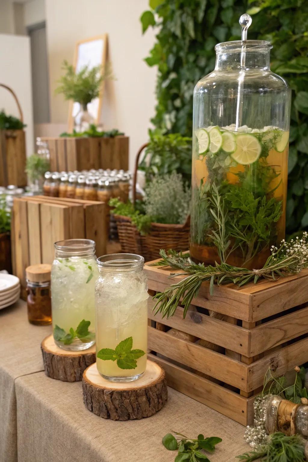 Herbal drinks add a fresh, natural flavor.