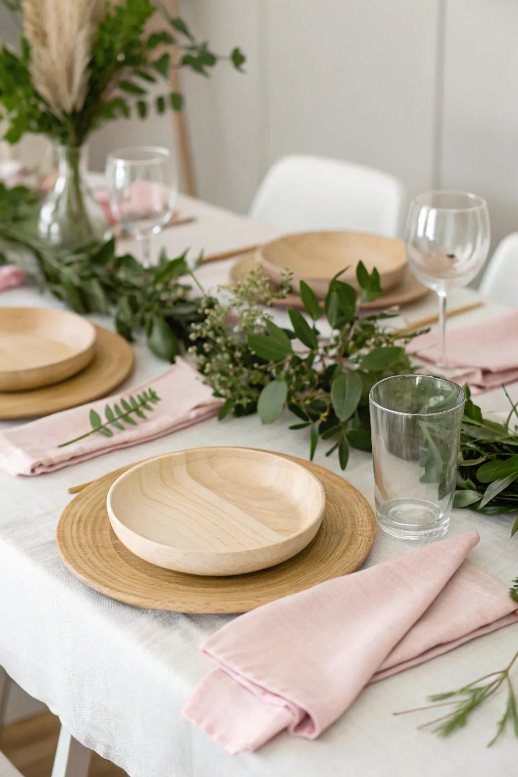 Minimalist table decor enhances natural beauty.
