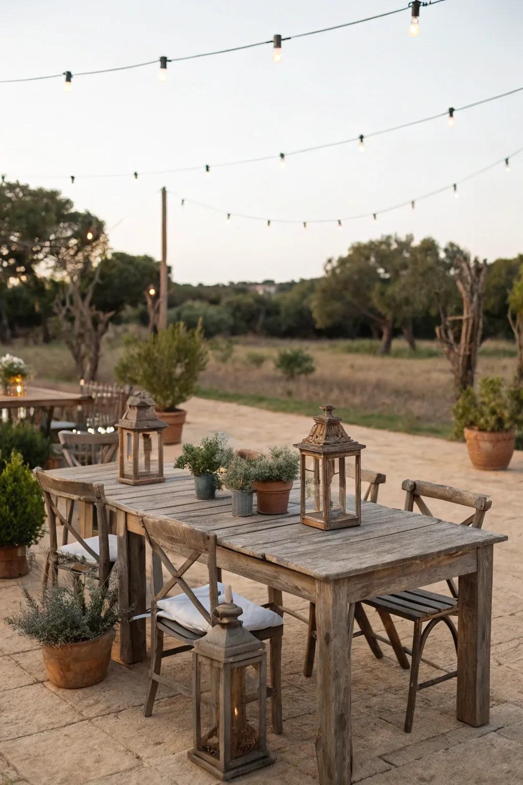 Rustic wood details add cozy authenticity.