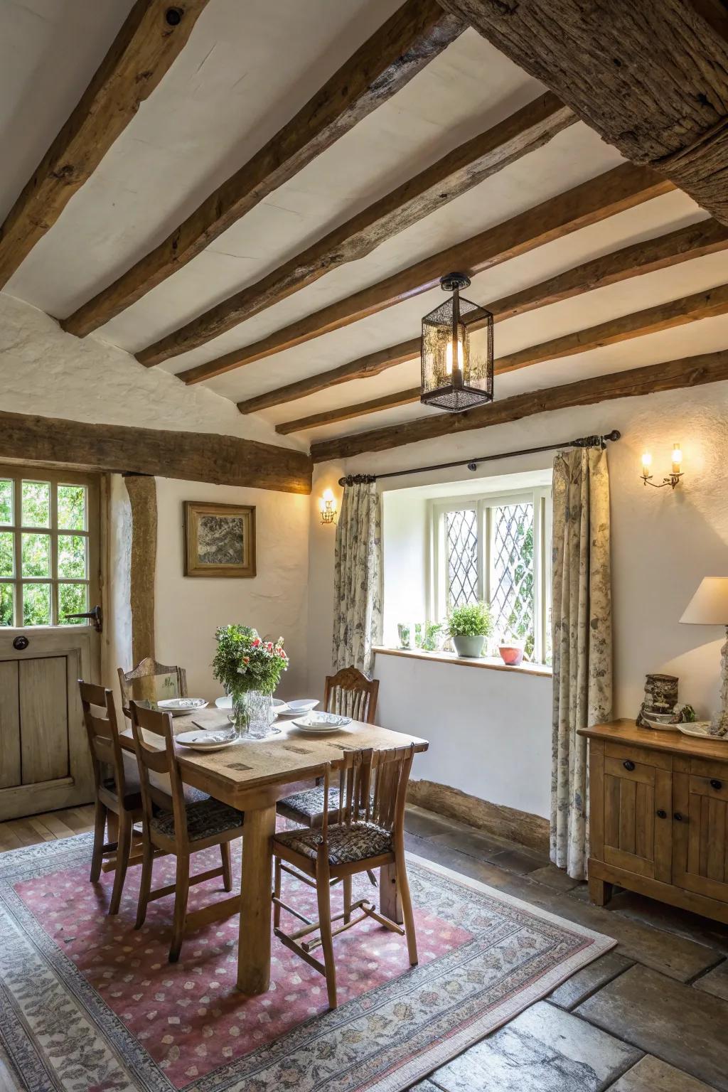 A feature ceiling adds unexpected interest.