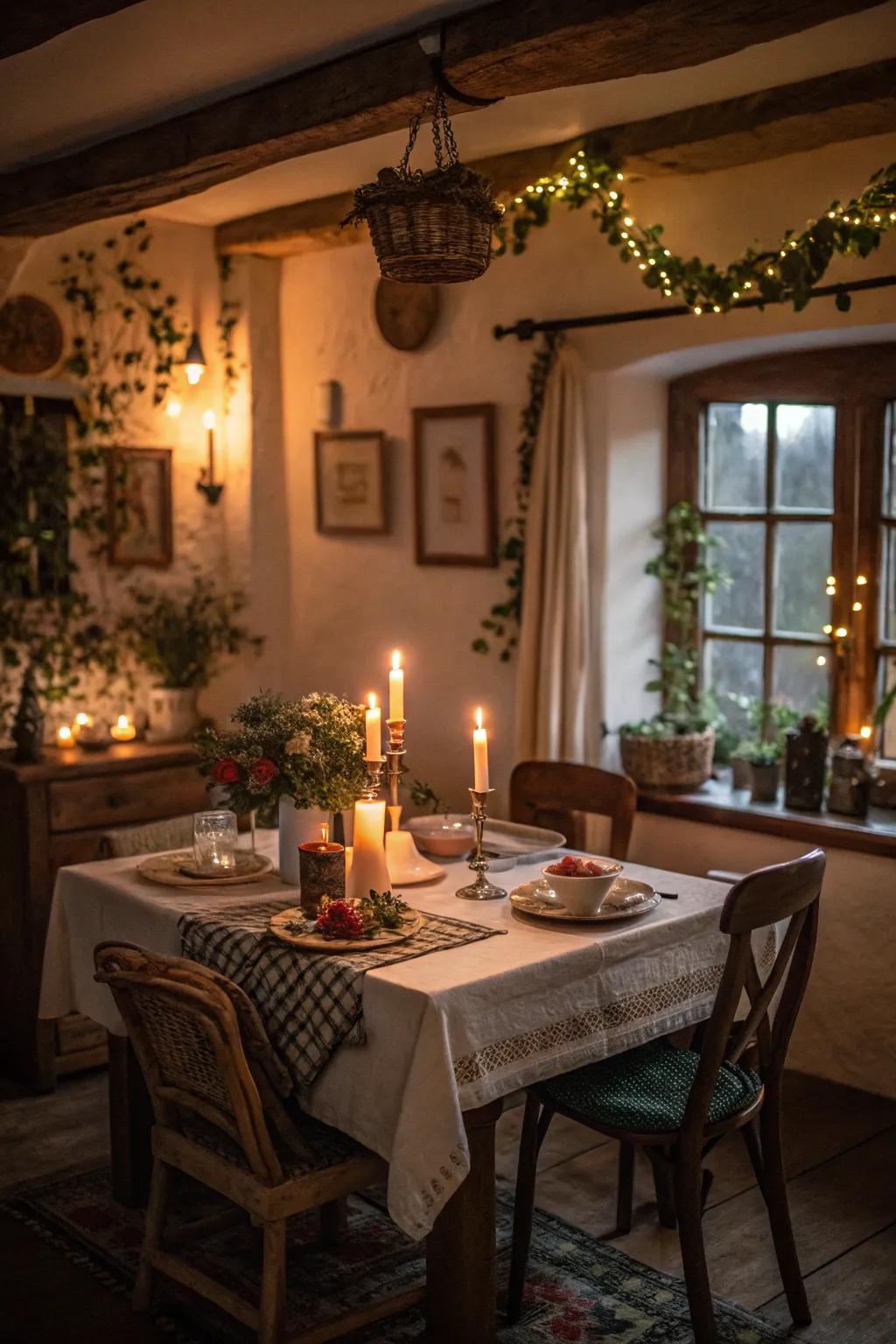 Soft lighting creates an intimate ambiance.