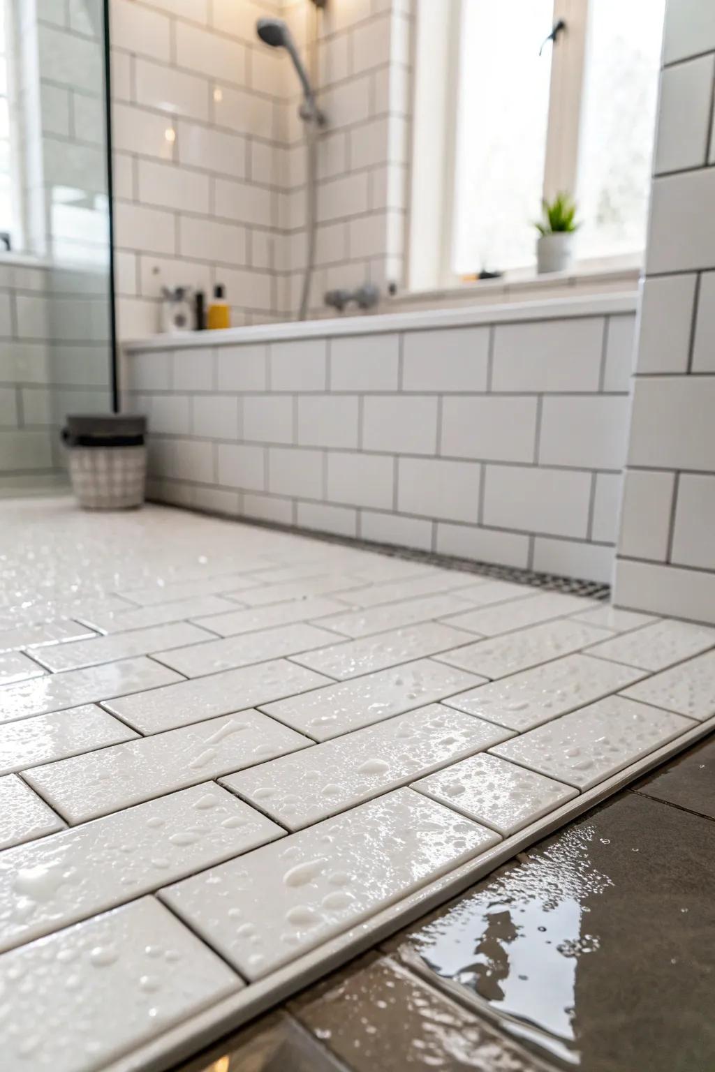 Minimalist tiles offer a clean and modern shower aesthetic.