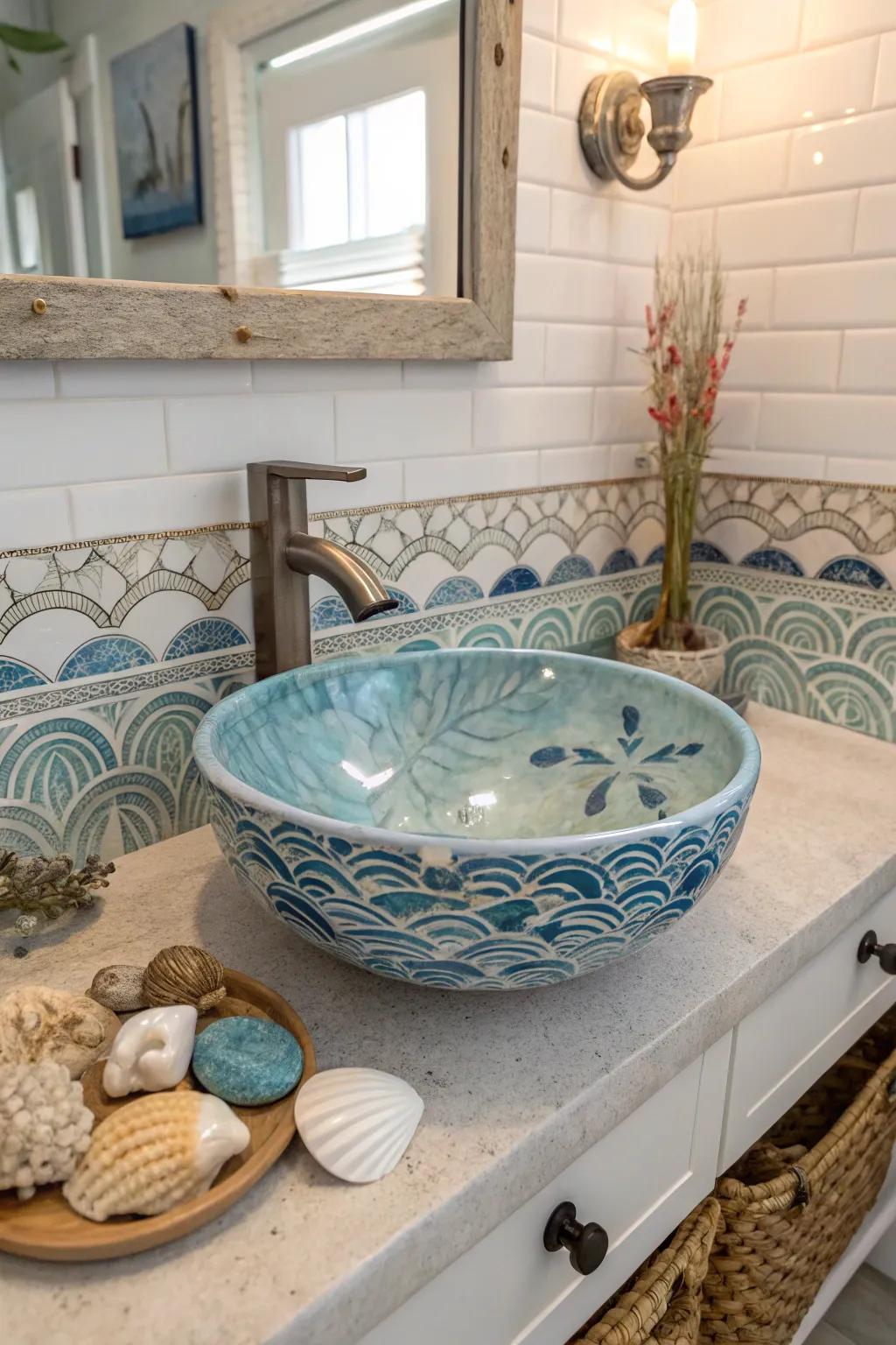 Distinctive washbasins add character and charm.