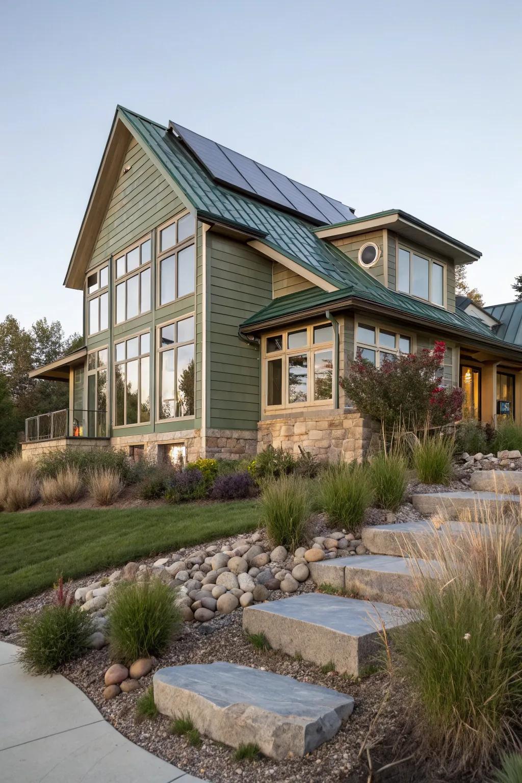 Sustainable home design with stylish appeal.