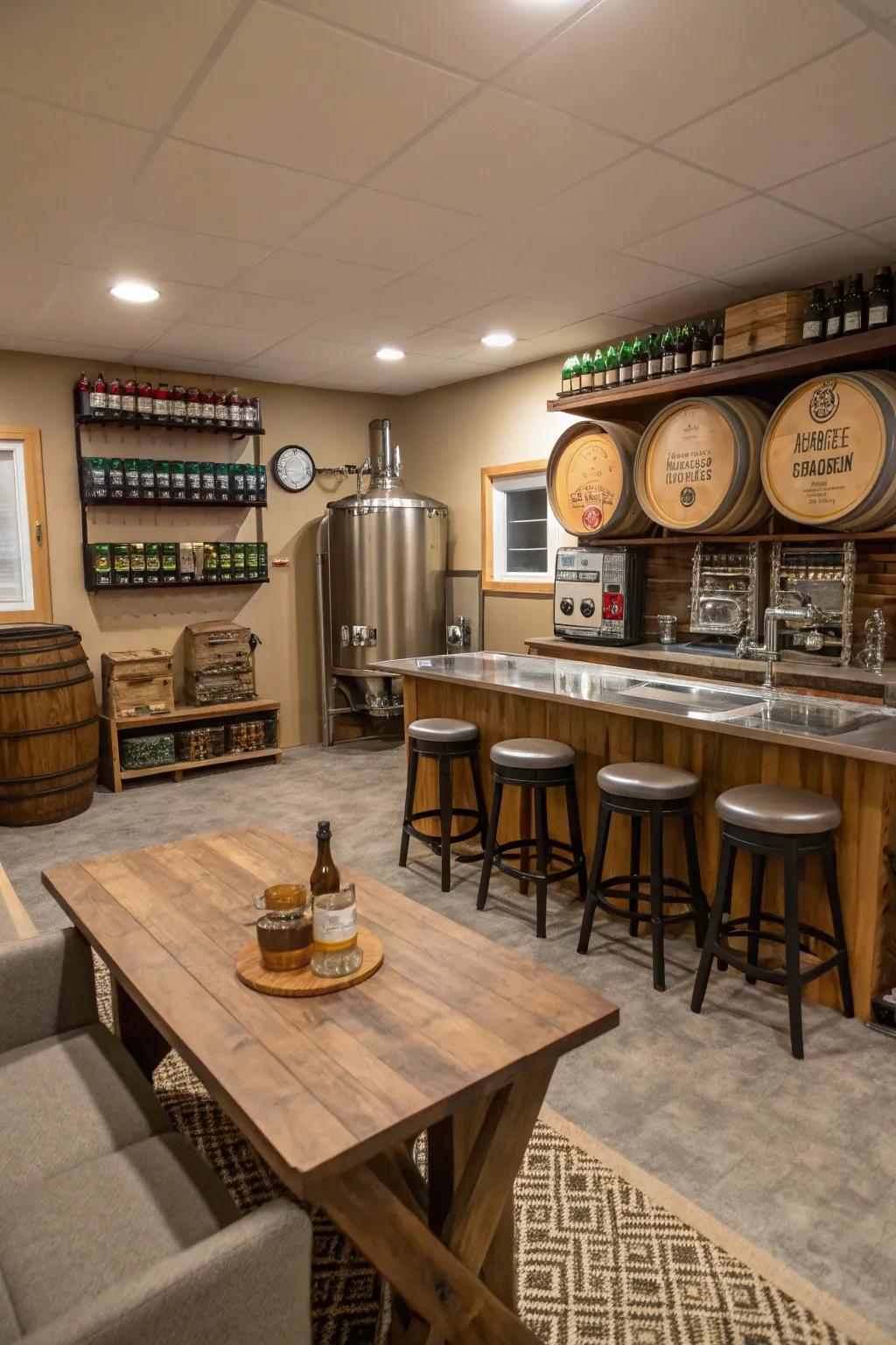 Create personalized beers with a home brewery station.