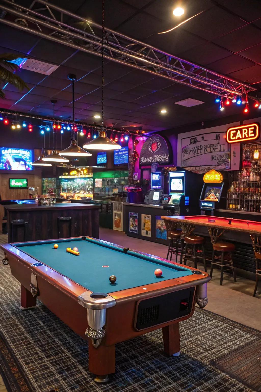 Keep the fun going with a game room bar setup.