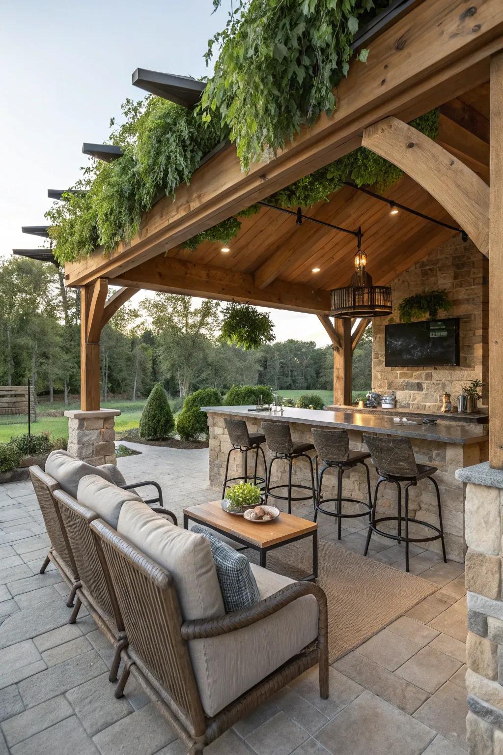 Experience nature with an outdoor bar retreat.